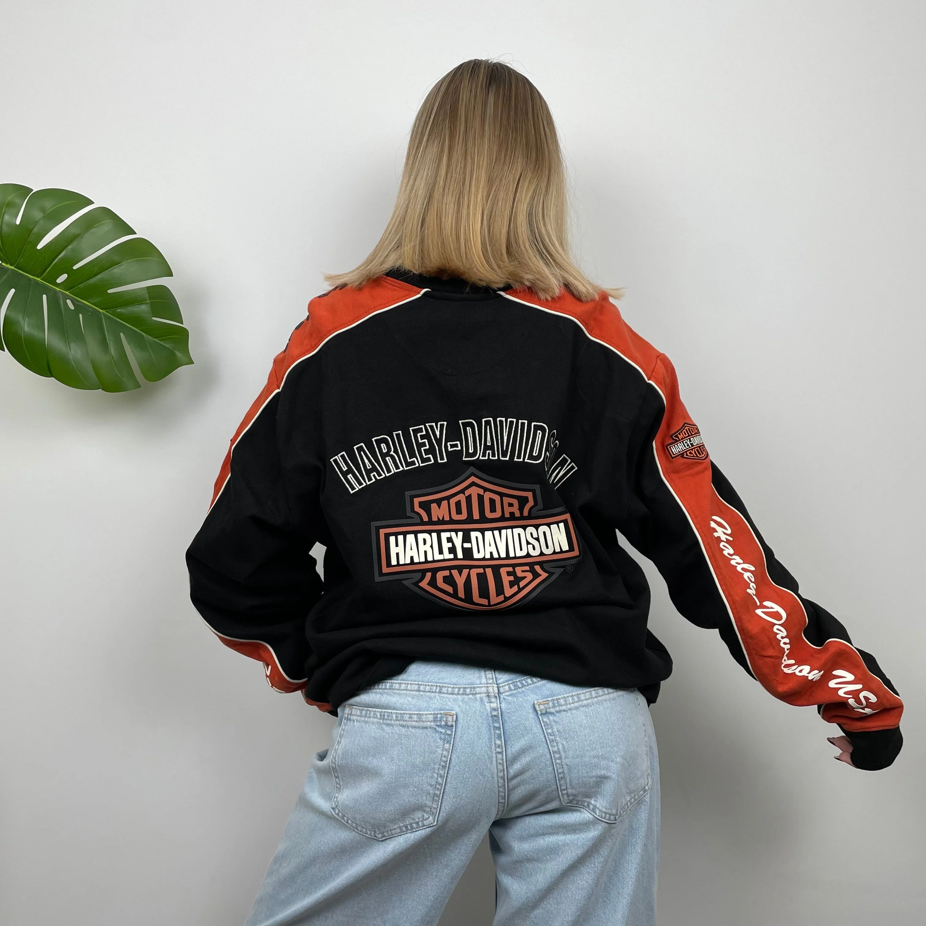 Harley Davidson RARE Black Embroidered Spell Out Sweatshirt(XL) - Image 7