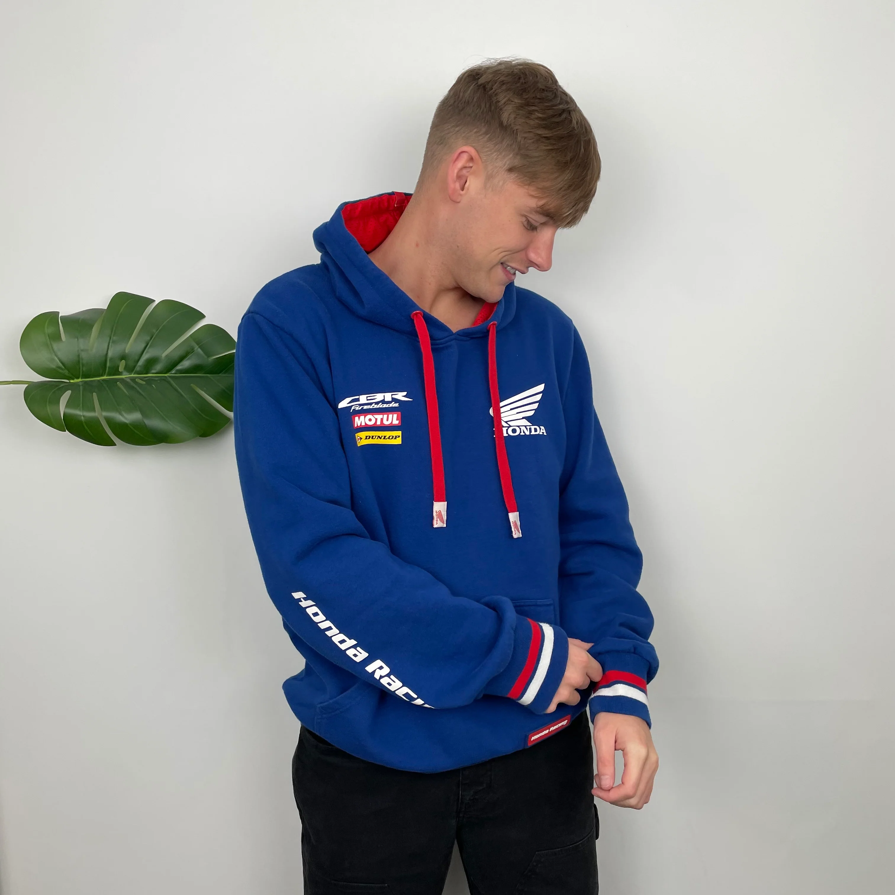 Honda Racing Blue Embroidered Spell Out Hoodie (L) - Image 5