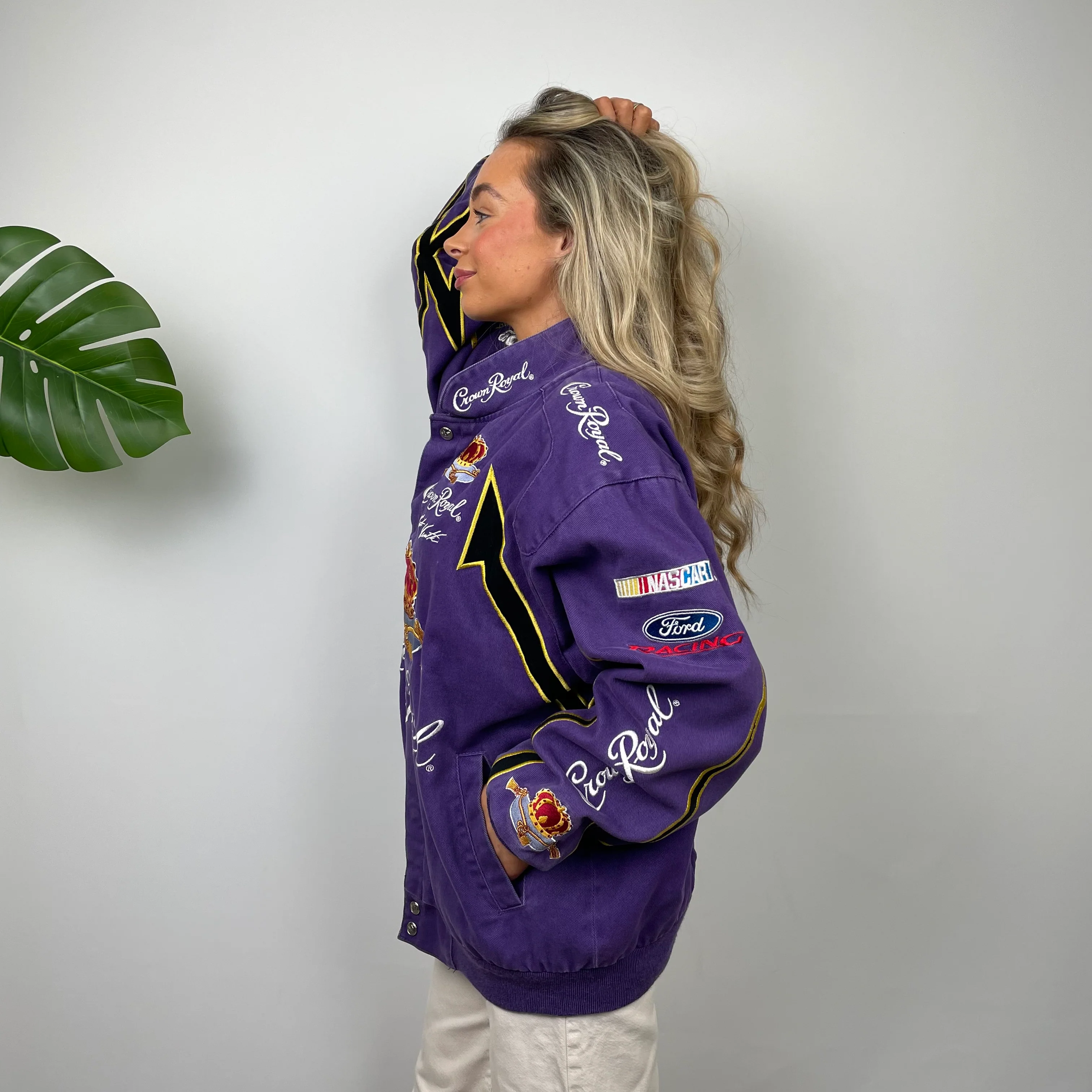JH Design Crown Royal Purple NASCAR Racing Jacket (M) - Image 5