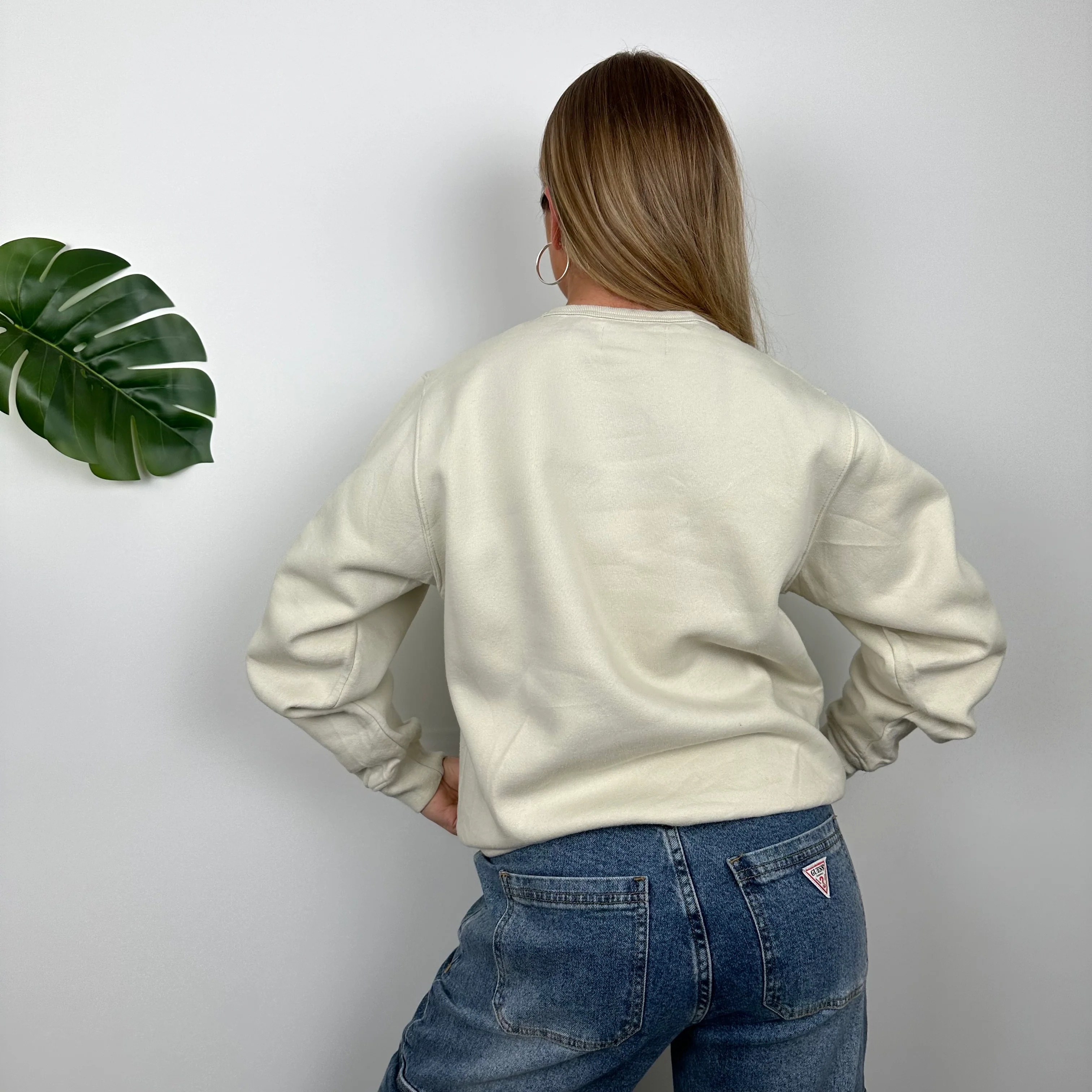 Kappa Beige Embroidered Spell Out Sweatshirt (S) - Image 5