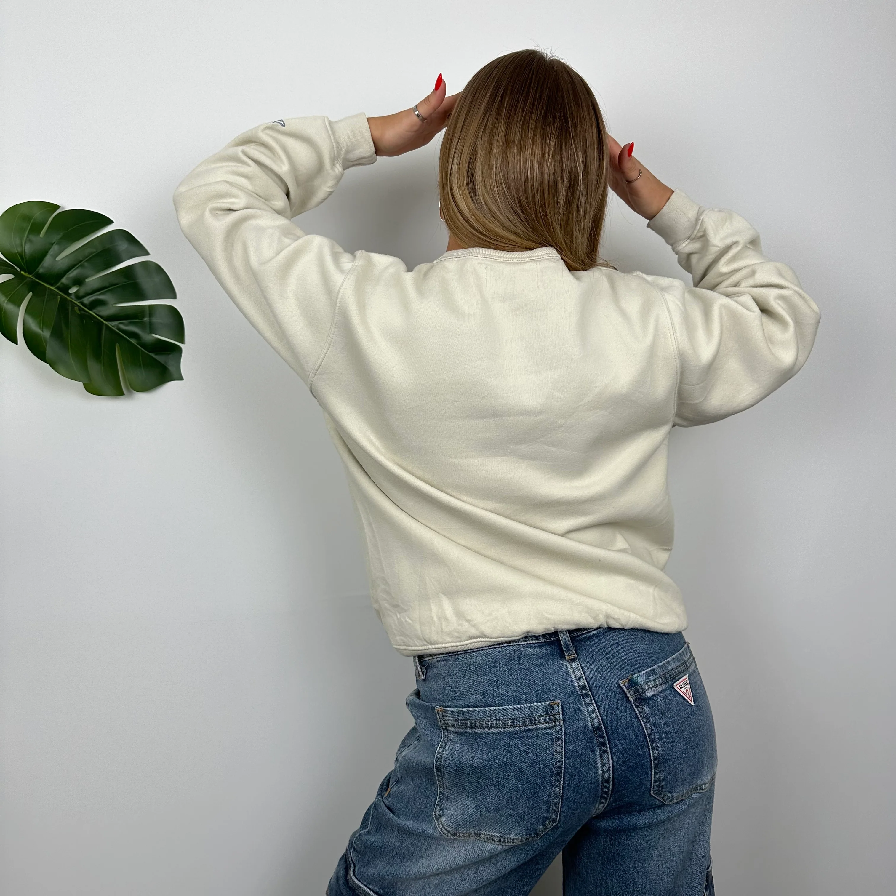 Kappa Beige Embroidered Spell Out Sweatshirt (S) - Image 6