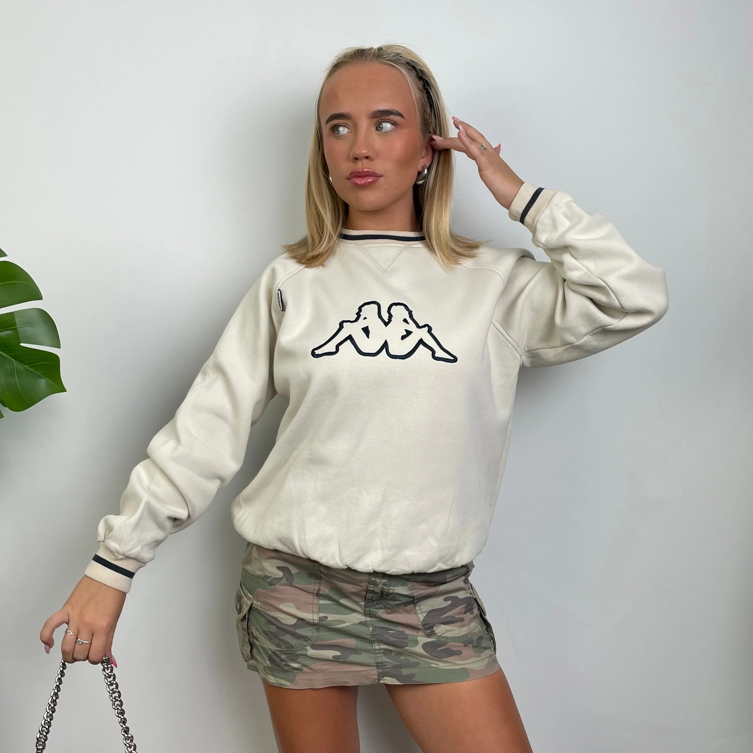 Kappa Tan Embroidered Logo Sweatshirt (S) - Image 3