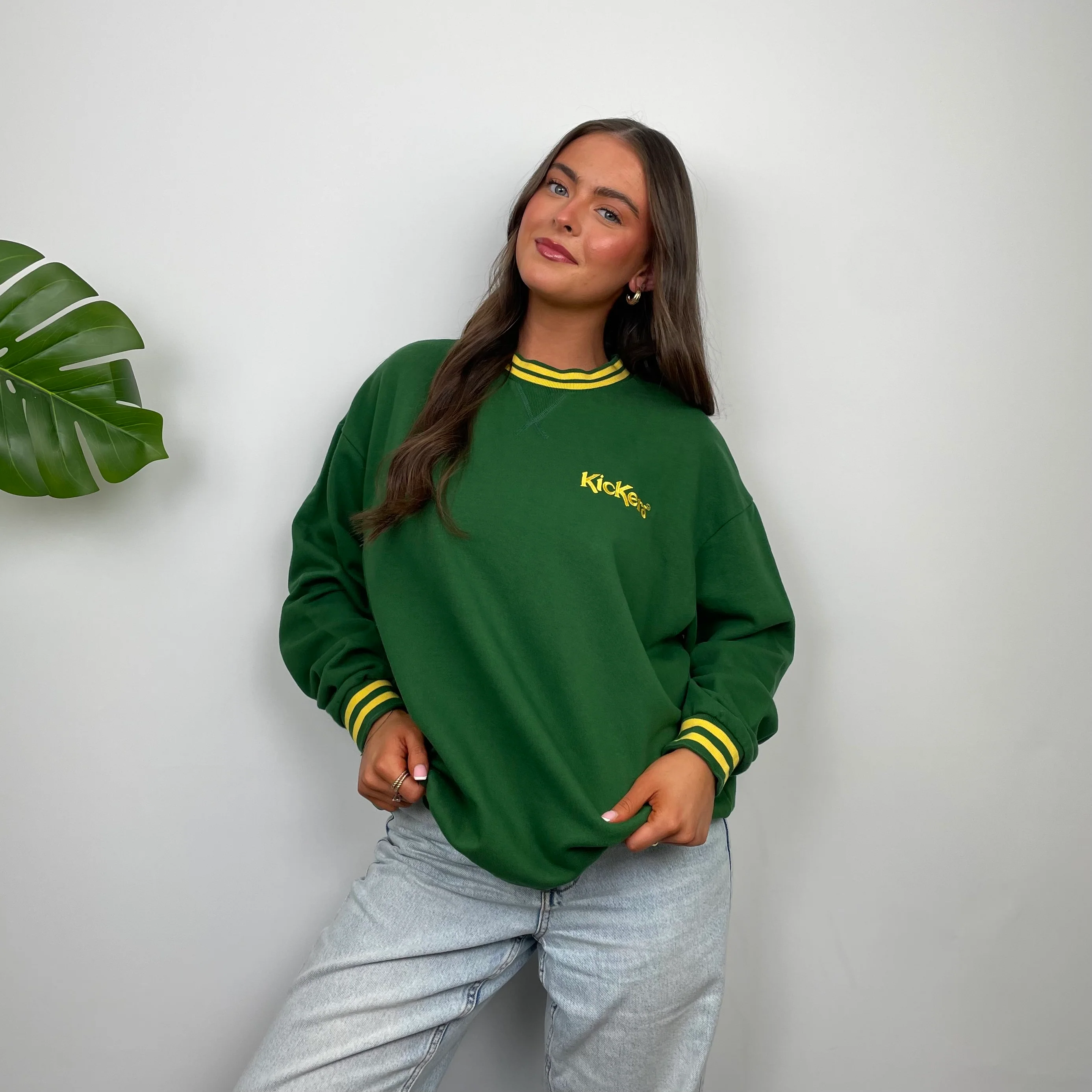 Kickers Green Embroidered Spell Out Sweatshirt (S) - Image 3
