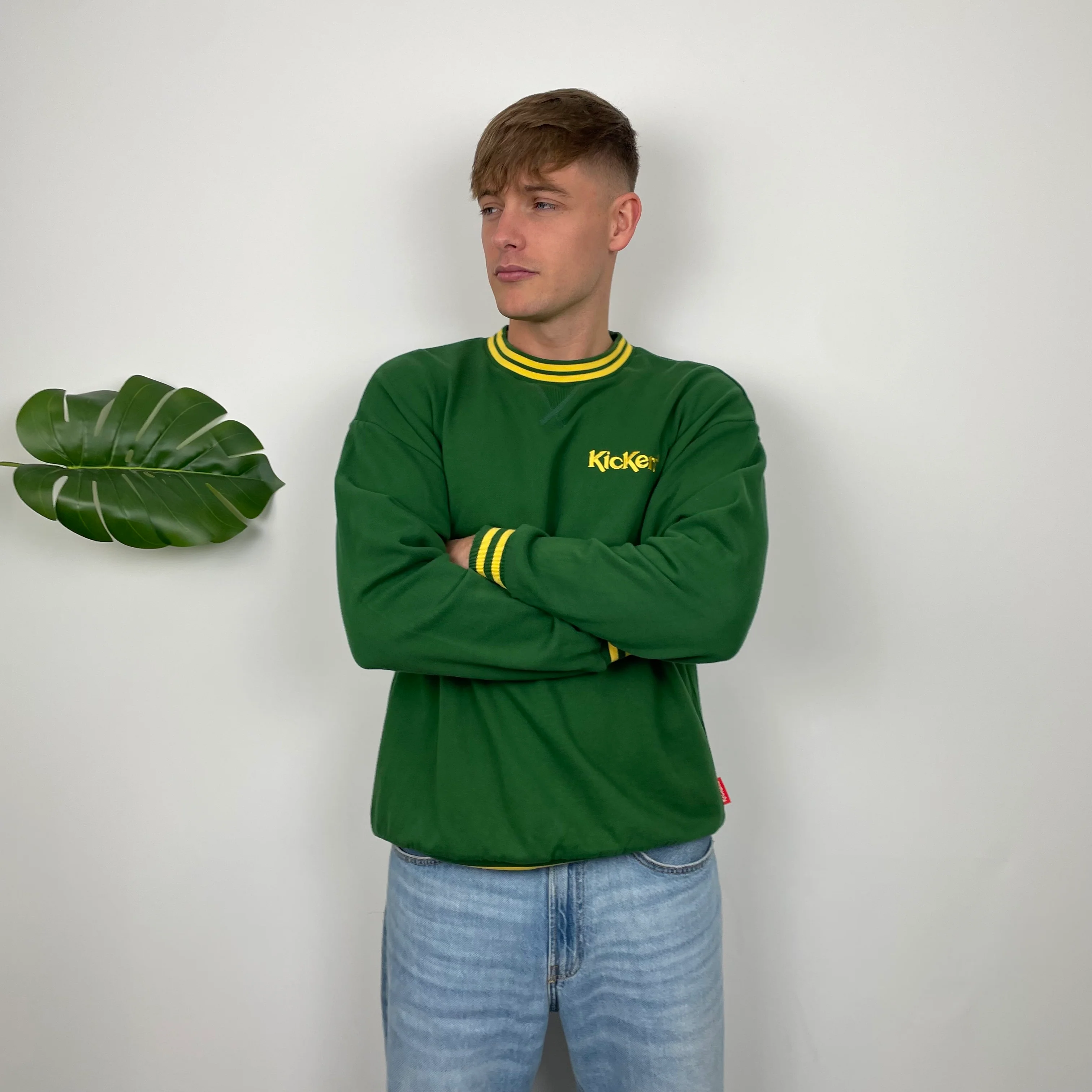 Kickers Green Embroidered Spell Out Sweatshirt (S) - Image 6
