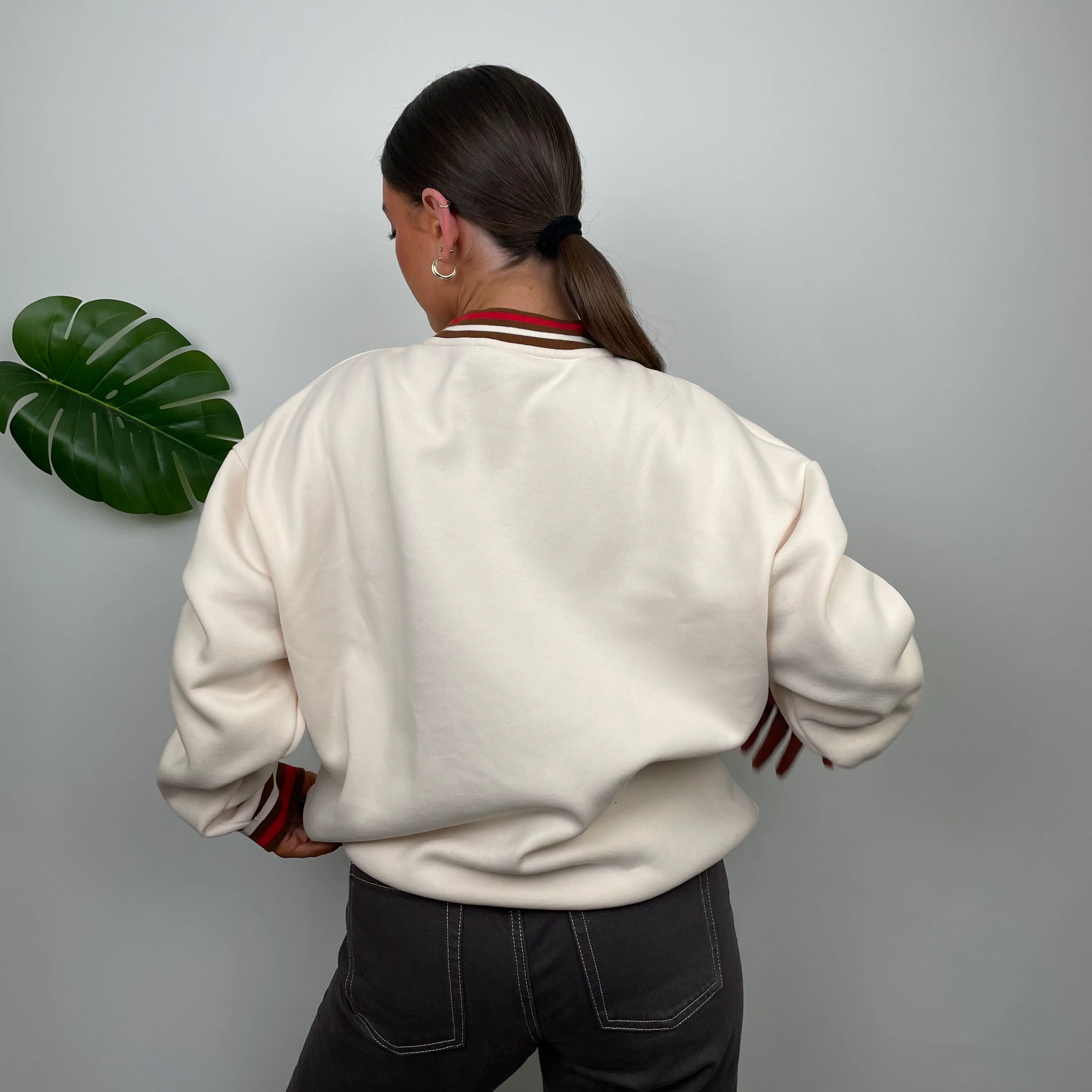 Kickers RARE Cream Embroidered Spell Out Sweatshirt (M) - Image 7