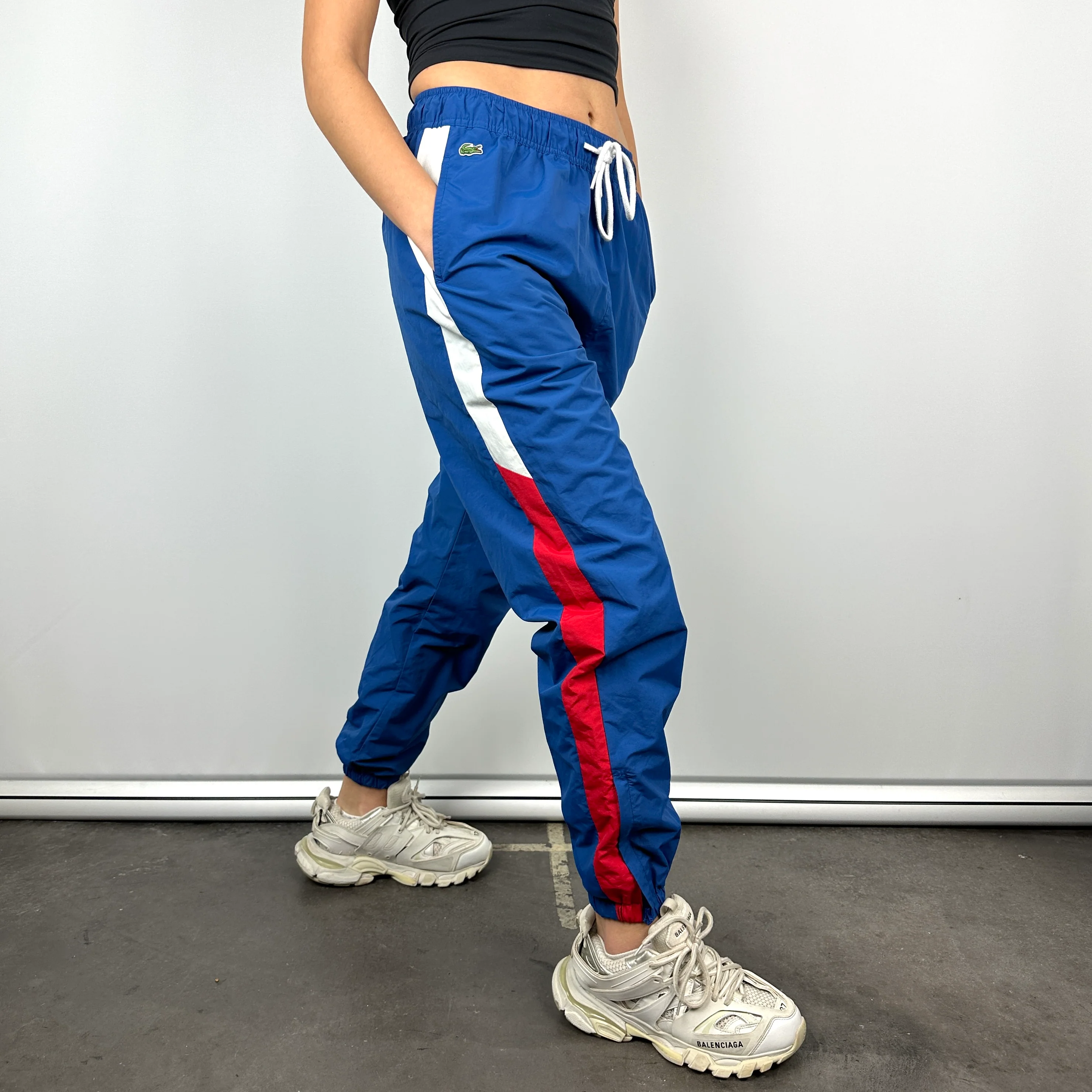 Lacoste Blue Embroidered Logo Track Pants (M) - Image 5