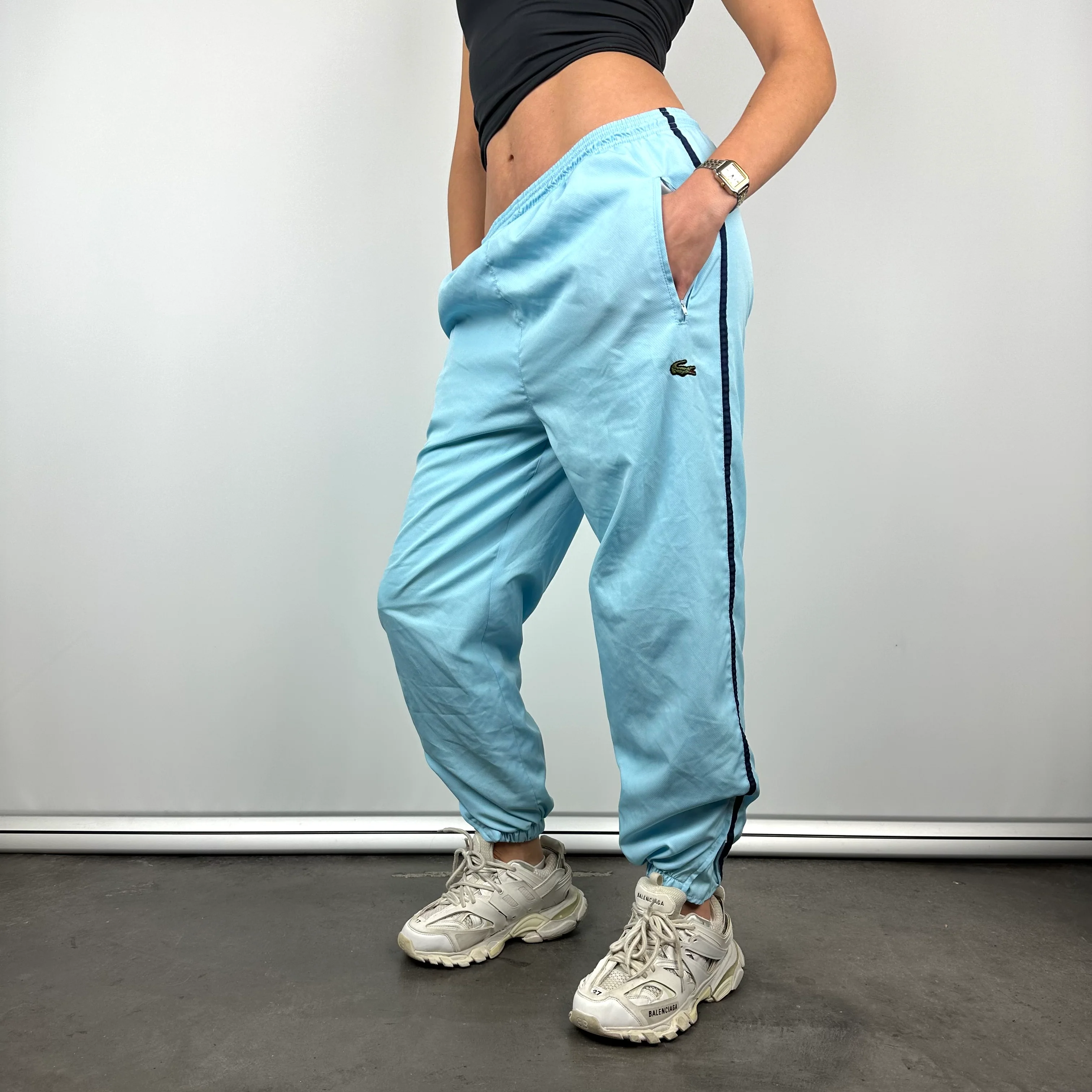Lacoste Baby Blue Embroidered Logo Track Pants (S) - Image 5
