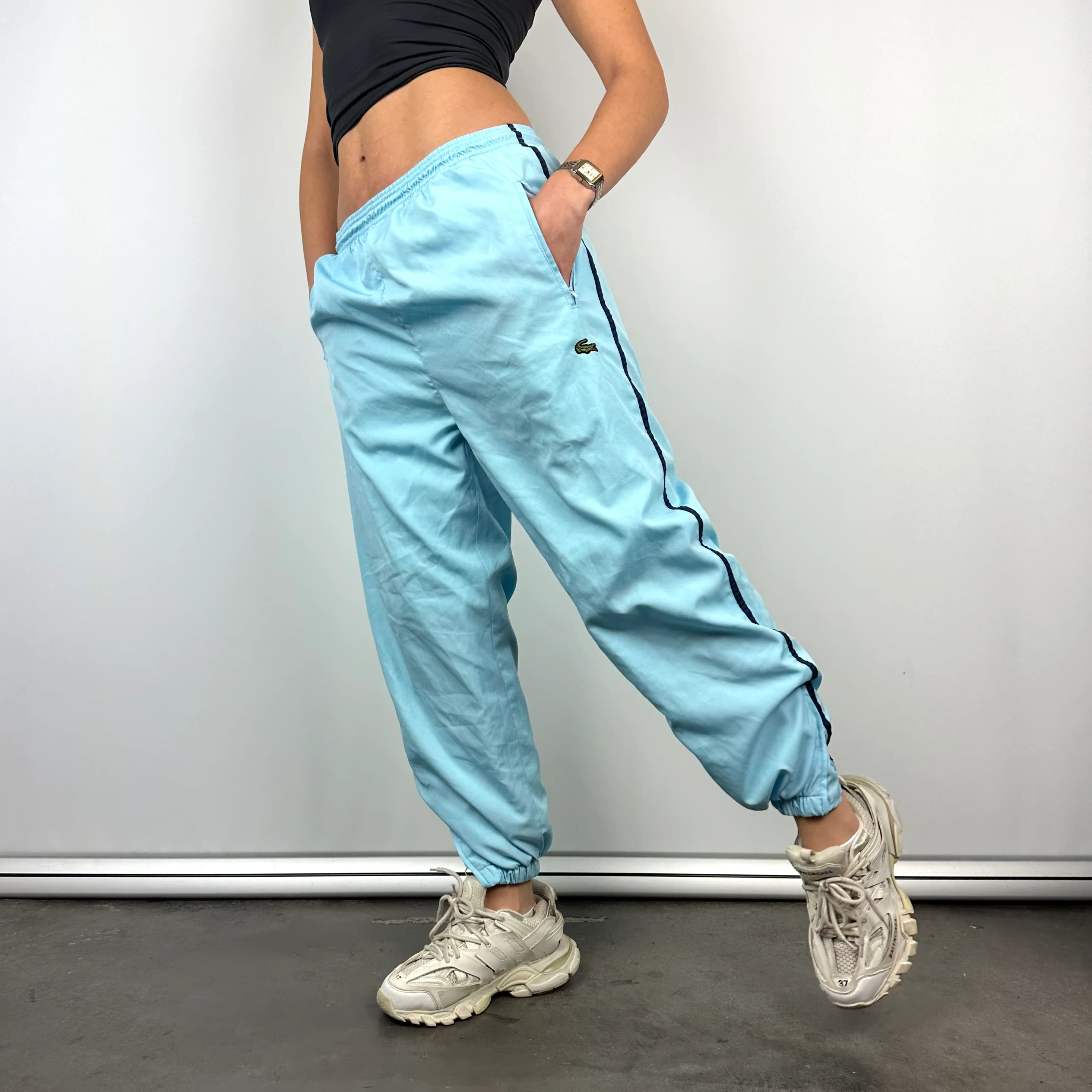 Lacoste Baby Blue Embroidered Logo Track Pants (S) - Image 6