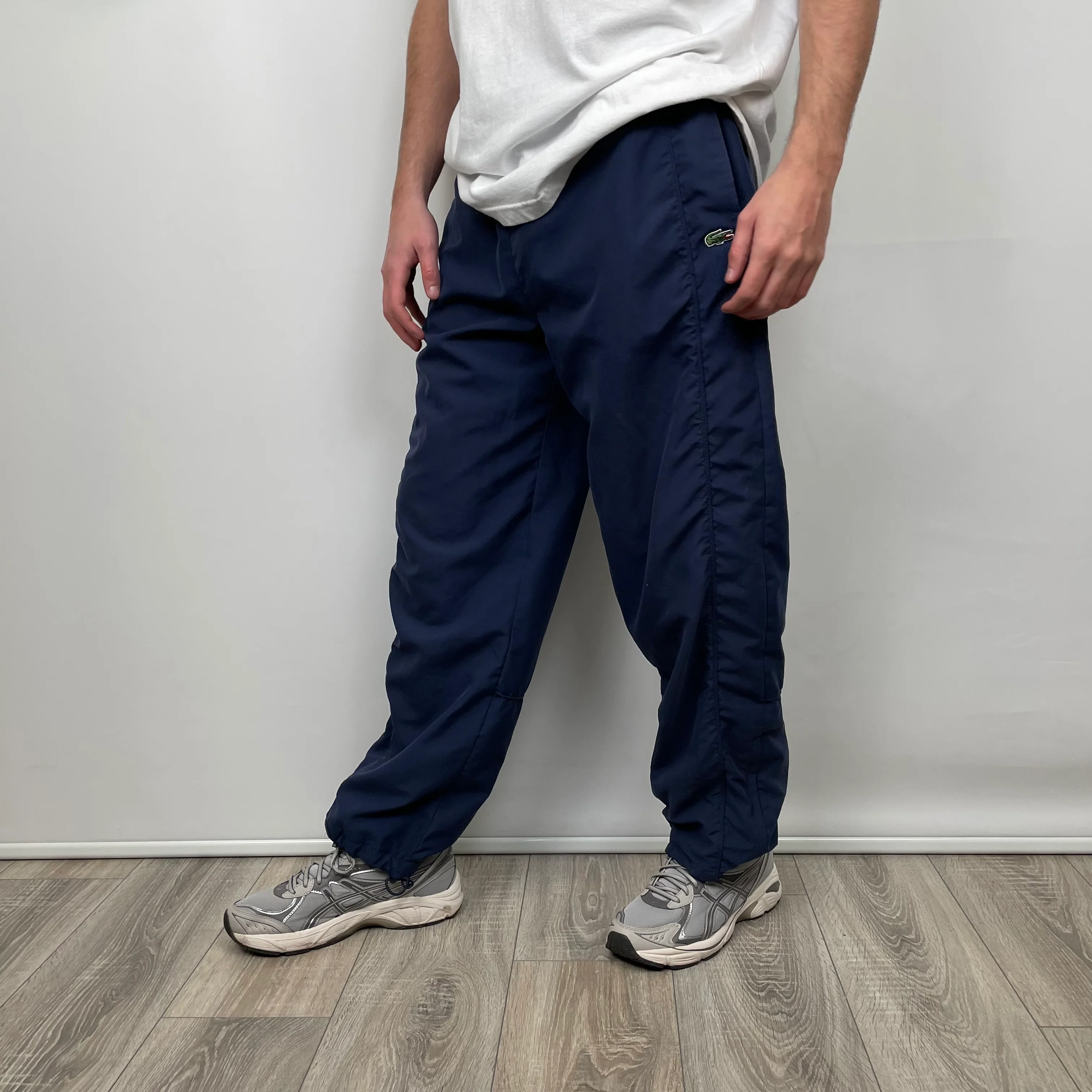Lacoste Navy Embroidered Logo Track Pants (L) - Image 4