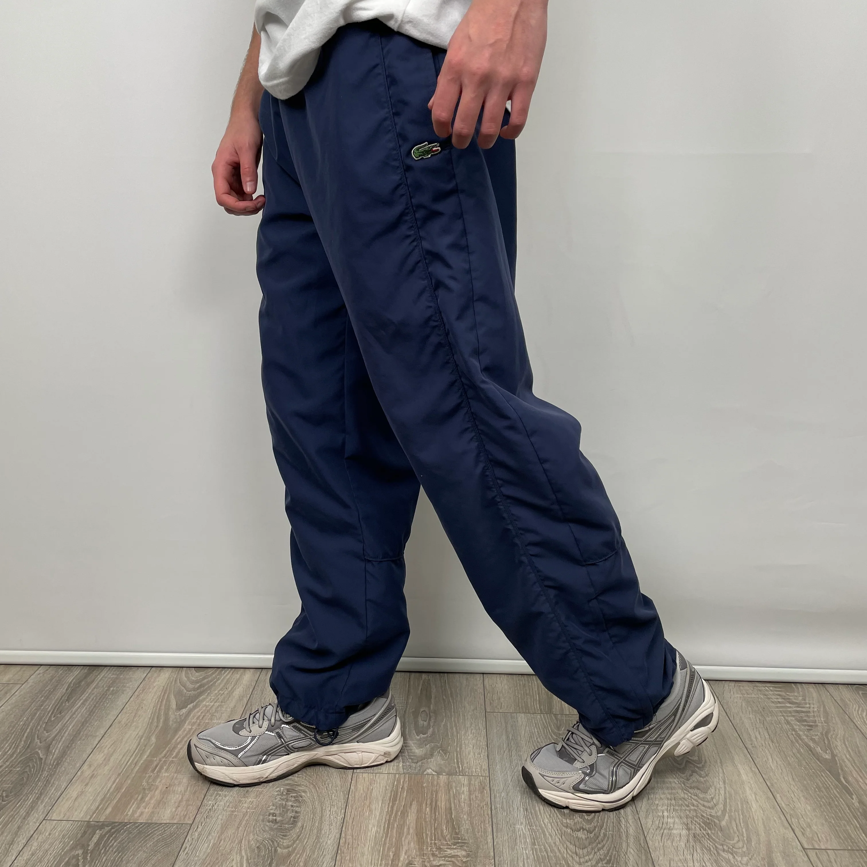 Lacoste Navy Embroidered Logo Track Pants (L) - Image 9
