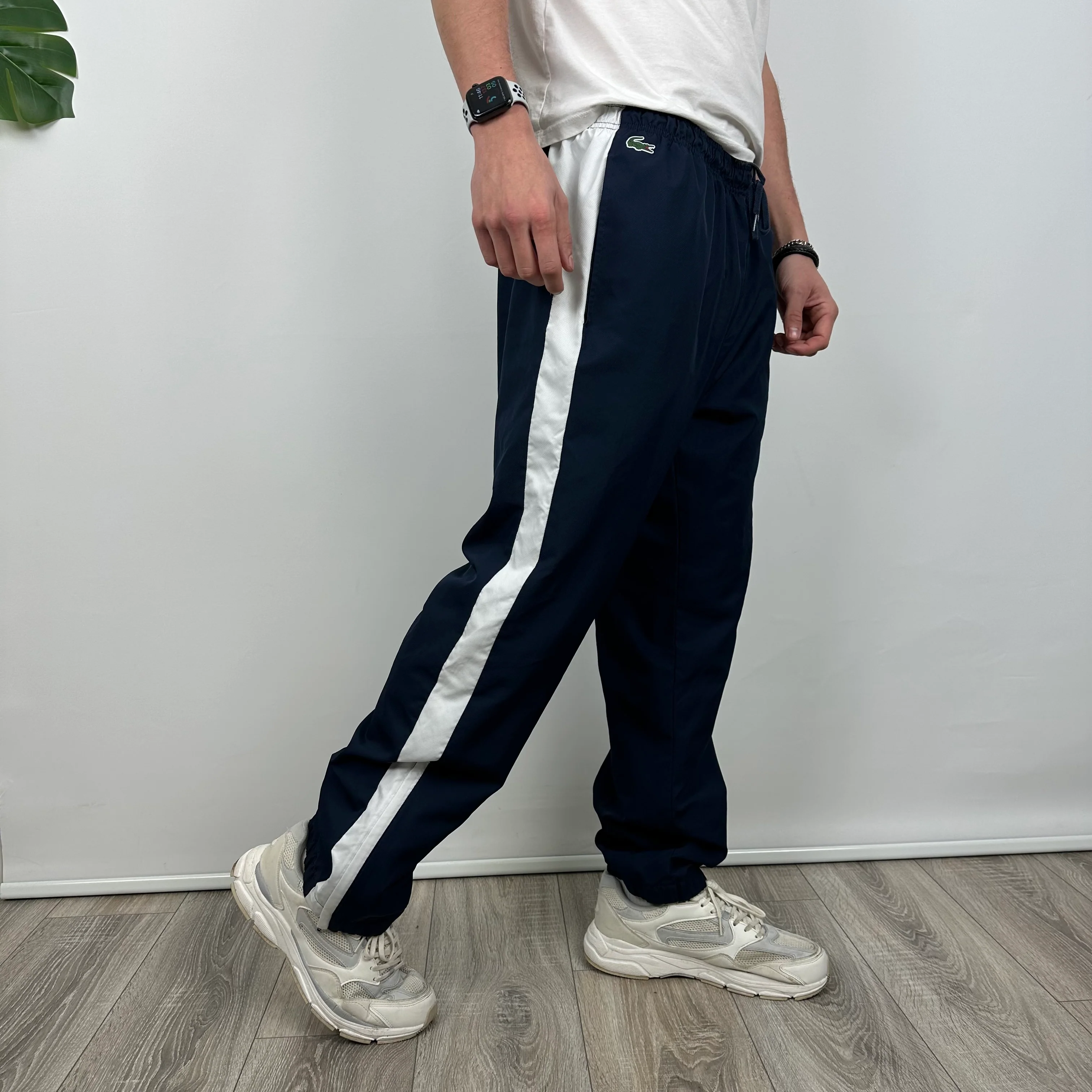 Lacoste Navy Embroidered Logo Track Pants (XL) - Image 3