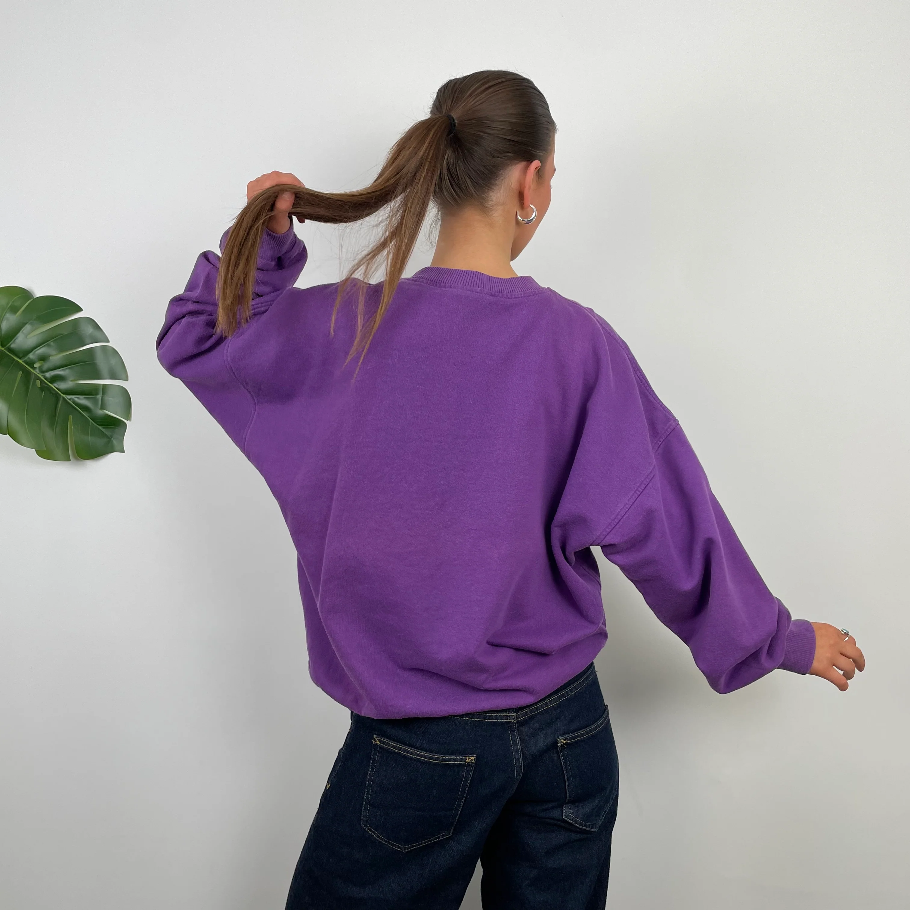 Lacoste Purple Embroidered Spell Out Sweatshirt (M) - Image 8