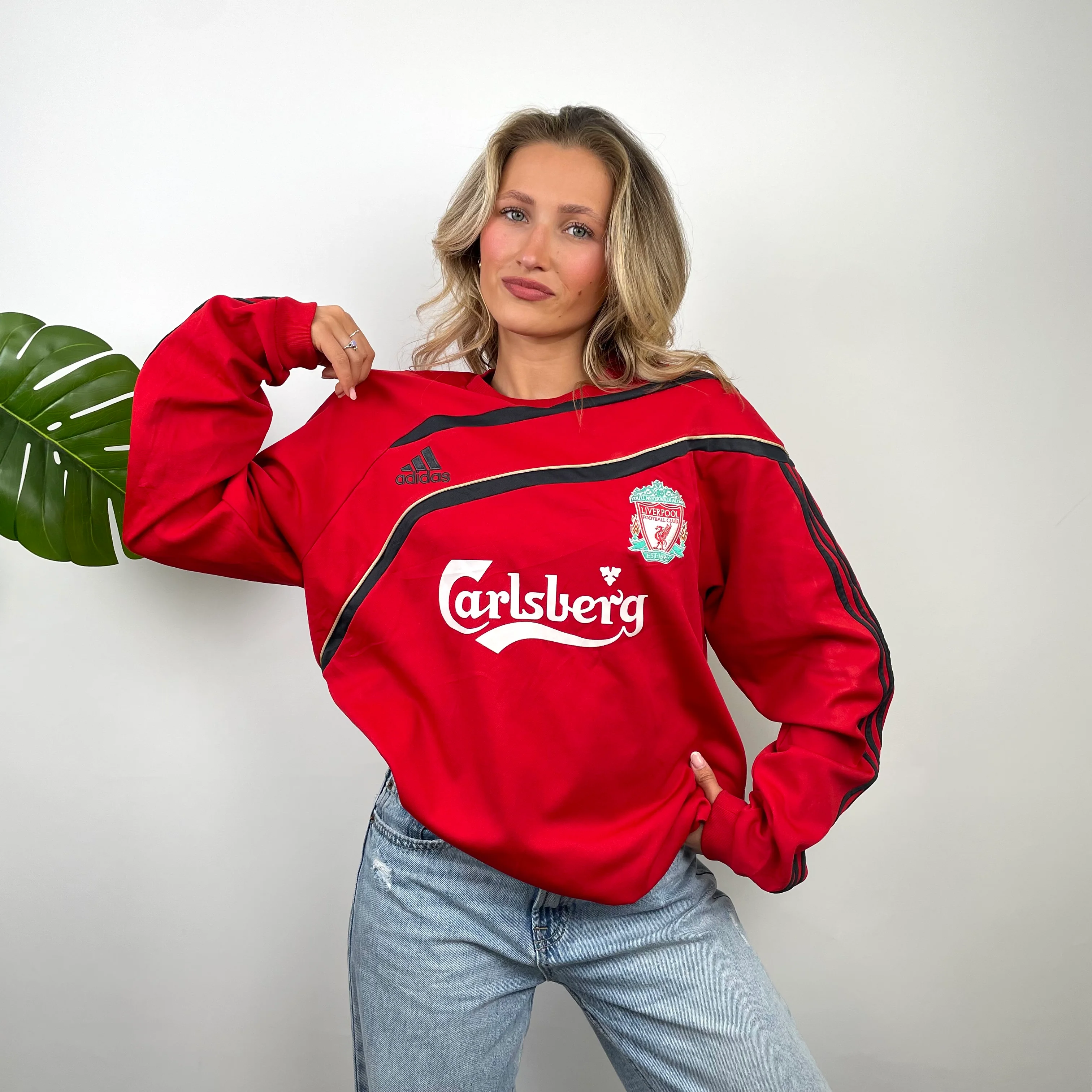 Liverpool FC x Adidas Embroidered Spell Out Sweatshirt (XL) - Image 3