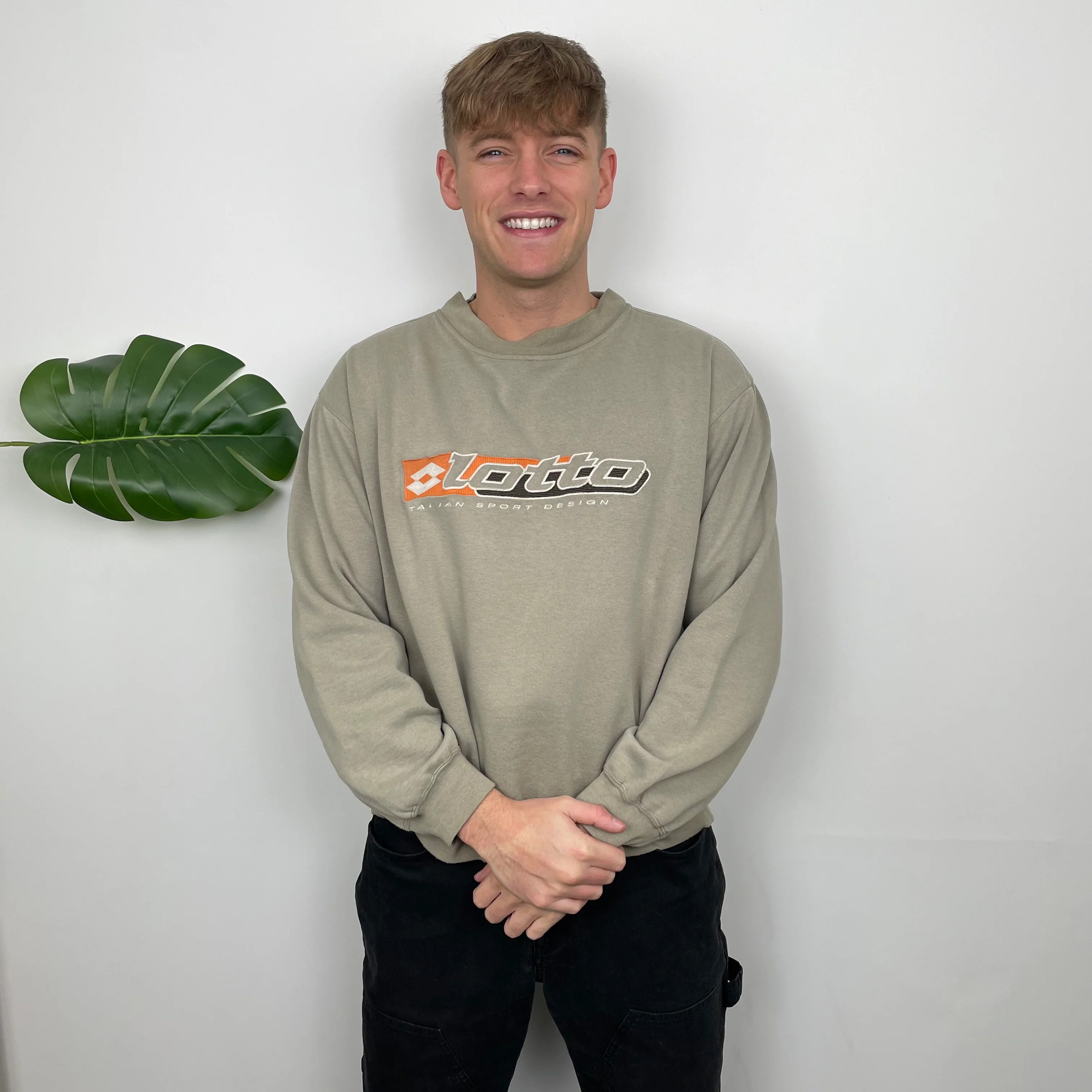 Lotto Grey Embroidered Spell Out Sweatshirt (S) - Image 2