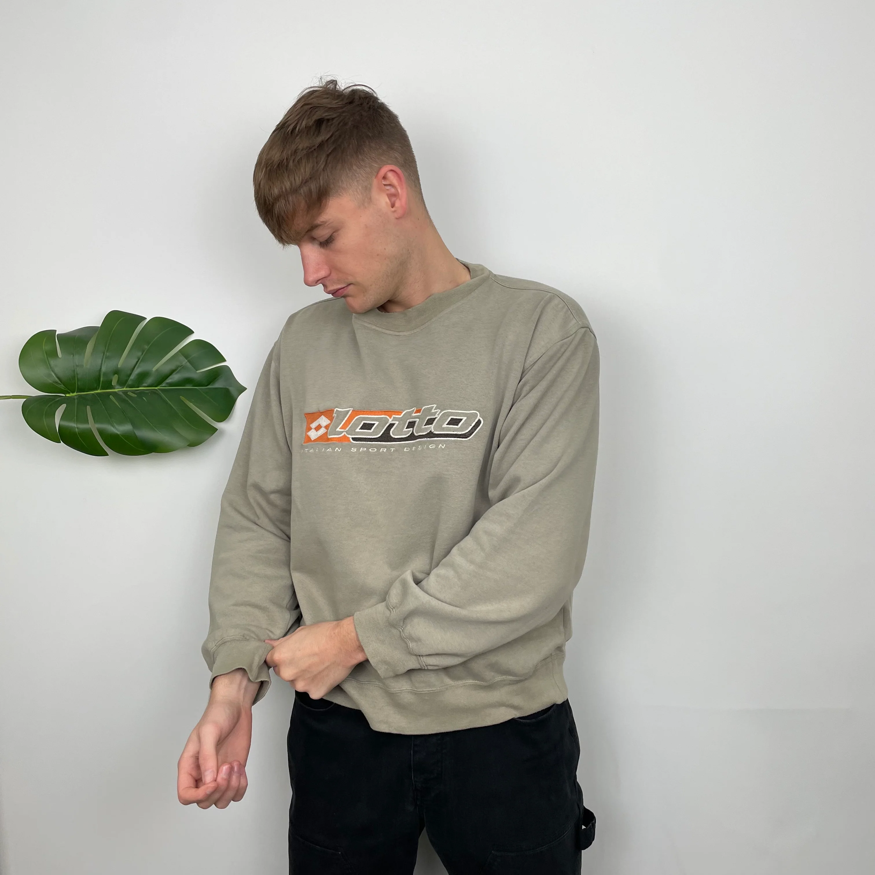 Lotto Grey Embroidered Spell Out Sweatshirt (S) - Image 3