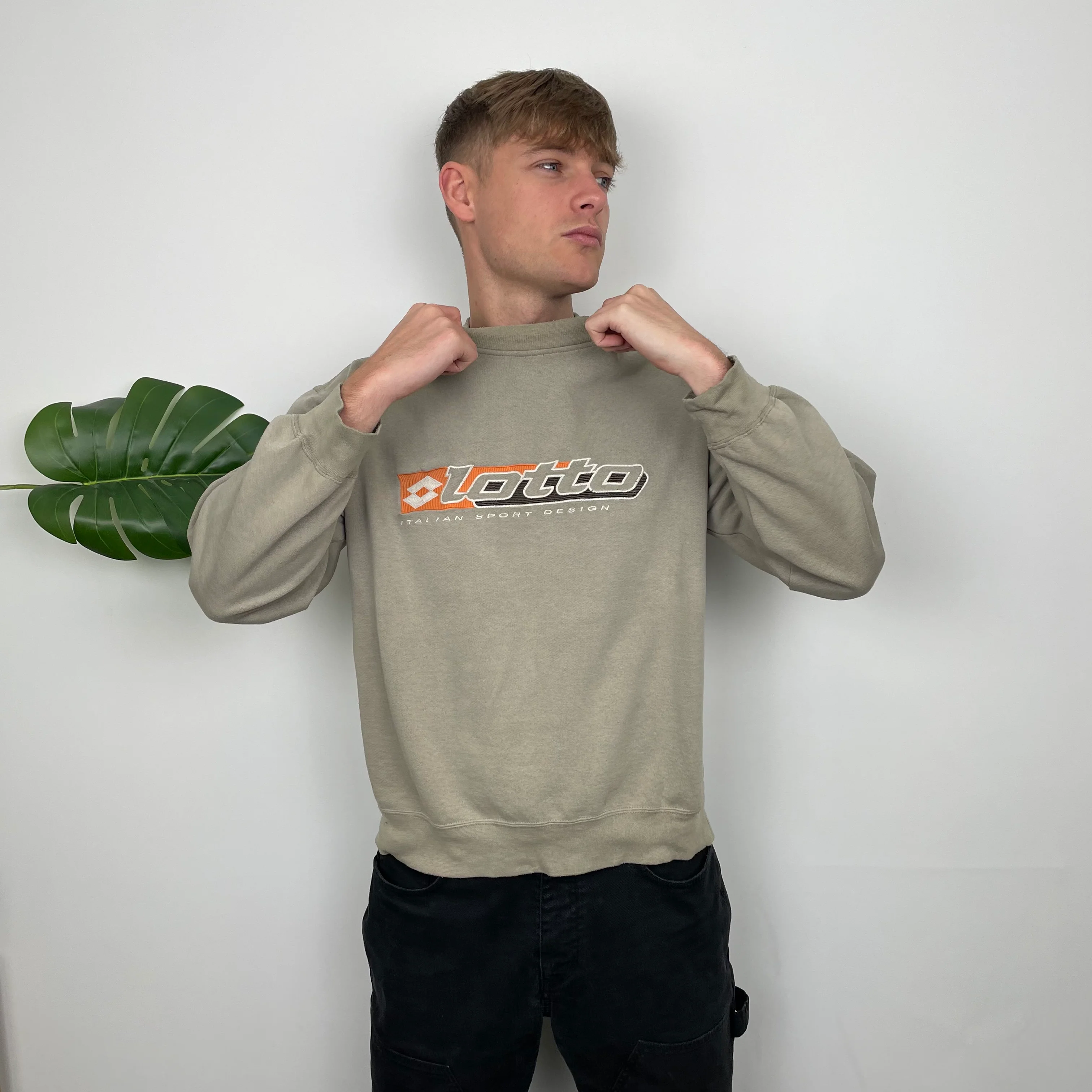 Lotto Grey Embroidered Spell Out Sweatshirt (S) - Image 4