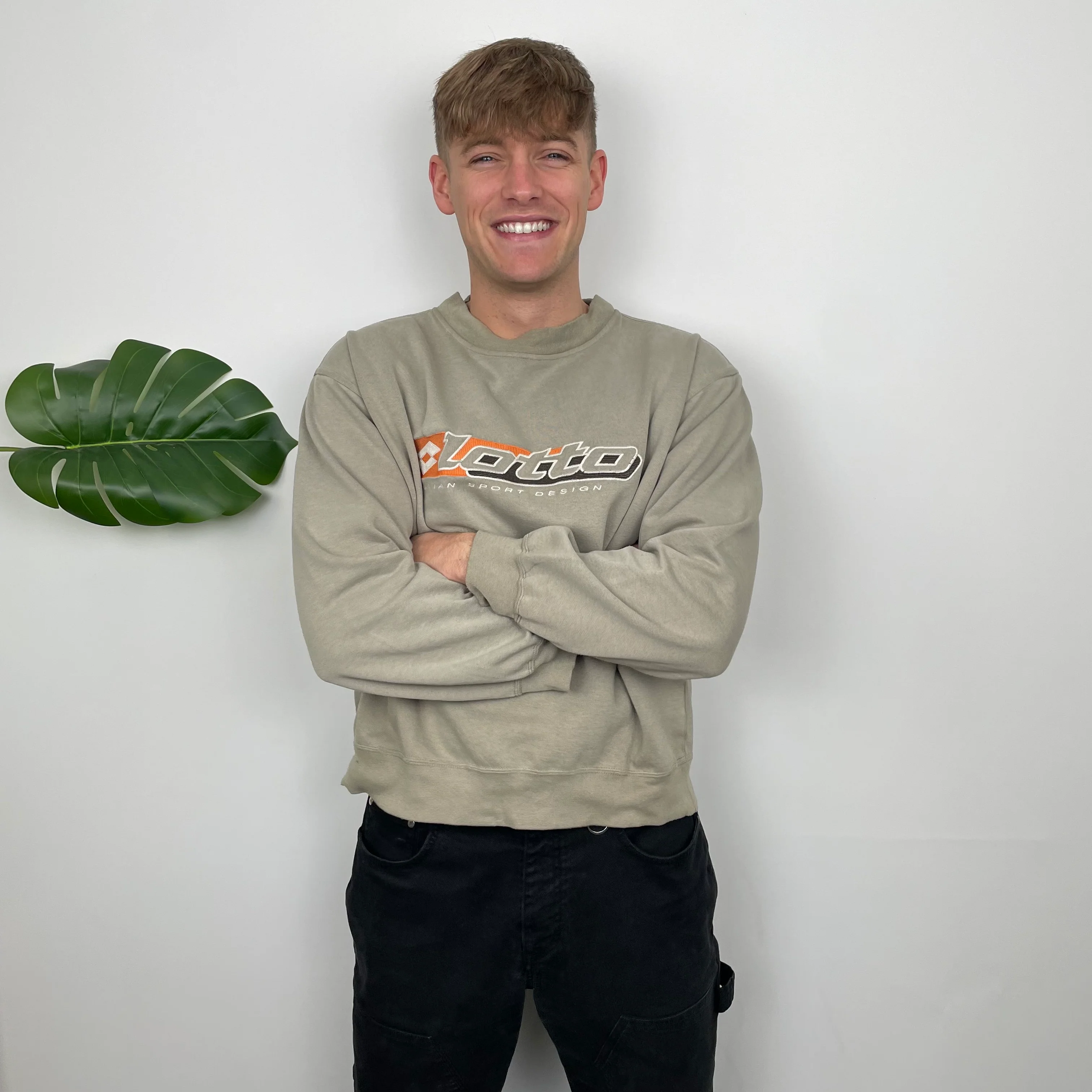 Lotto Grey Embroidered Spell Out Sweatshirt (S) - Image 5