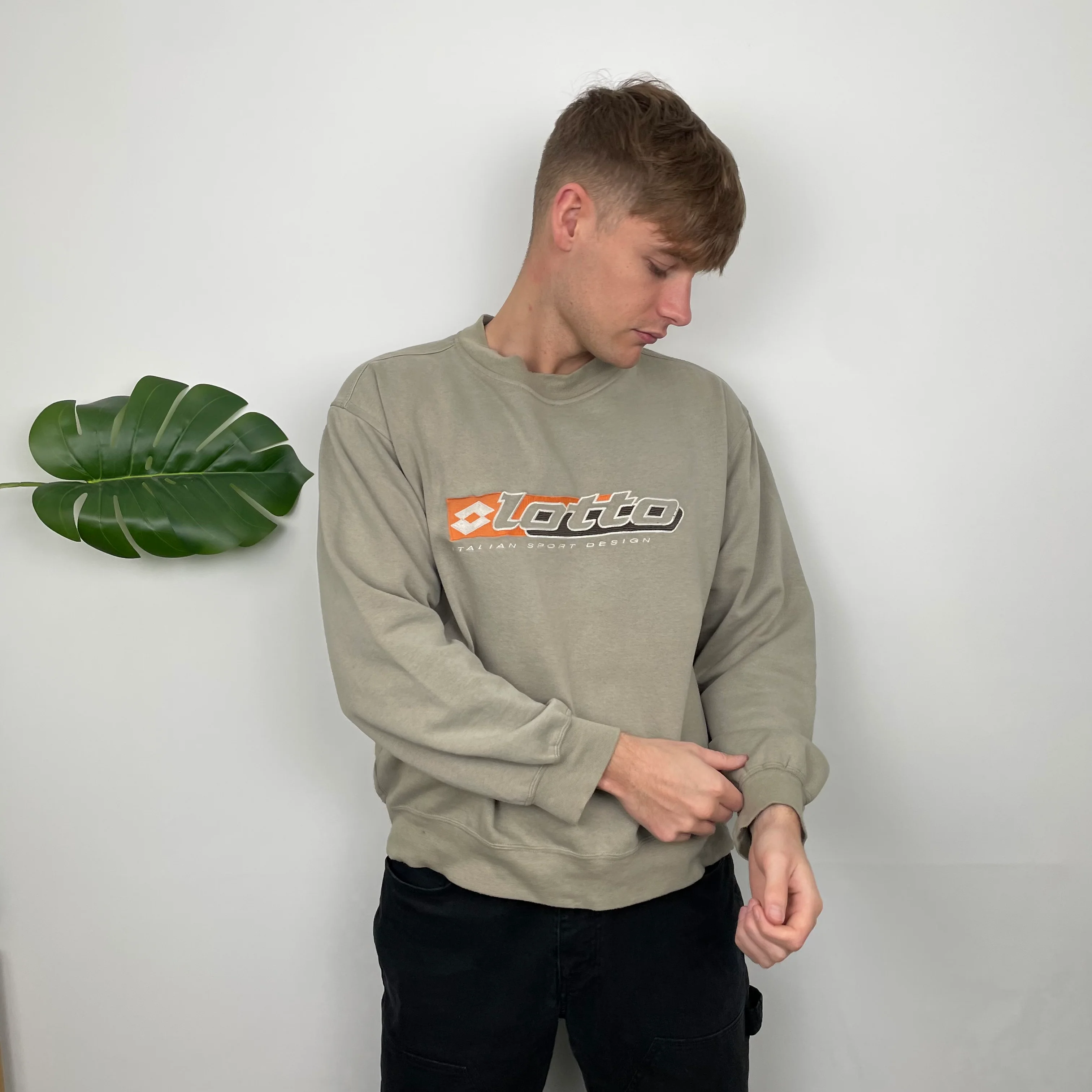 Lotto Grey Embroidered Spell Out Sweatshirt (S) - Image 6