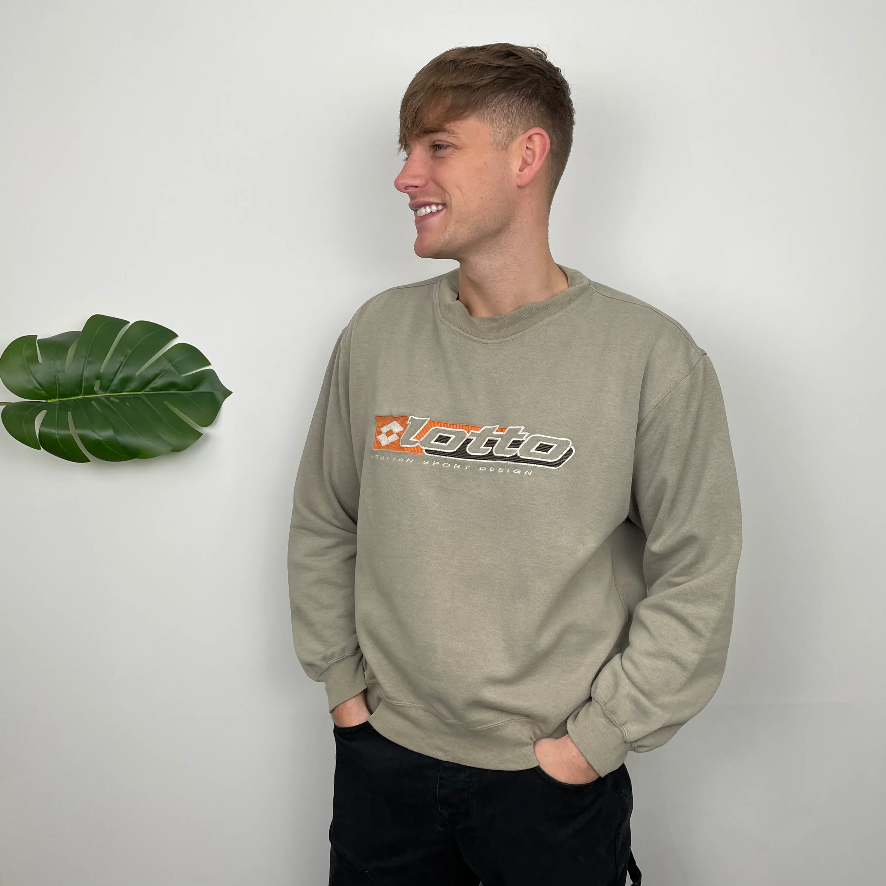 Lotto Grey Embroidered Spell Out Sweatshirt (S) - Image 9