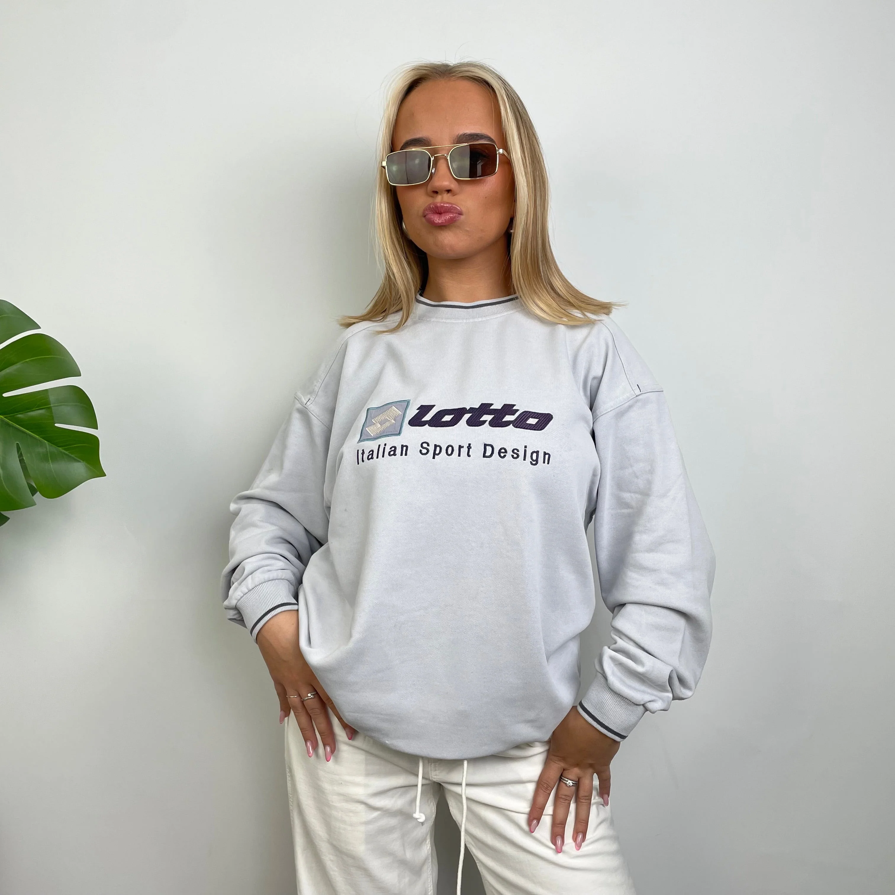Lotto Lilac Embroidered Spell Out Sweatshirt (M) - Image 5