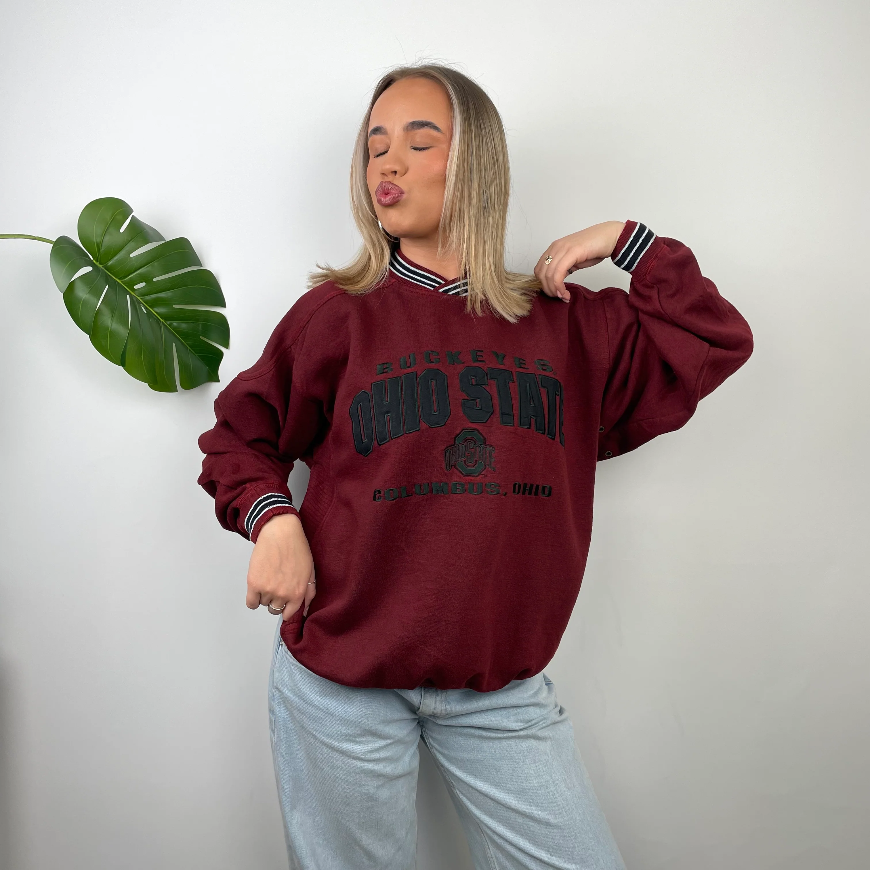 NFL Ohio State Red Embroidered Spell Out Sweatshirt (L) - Image 2