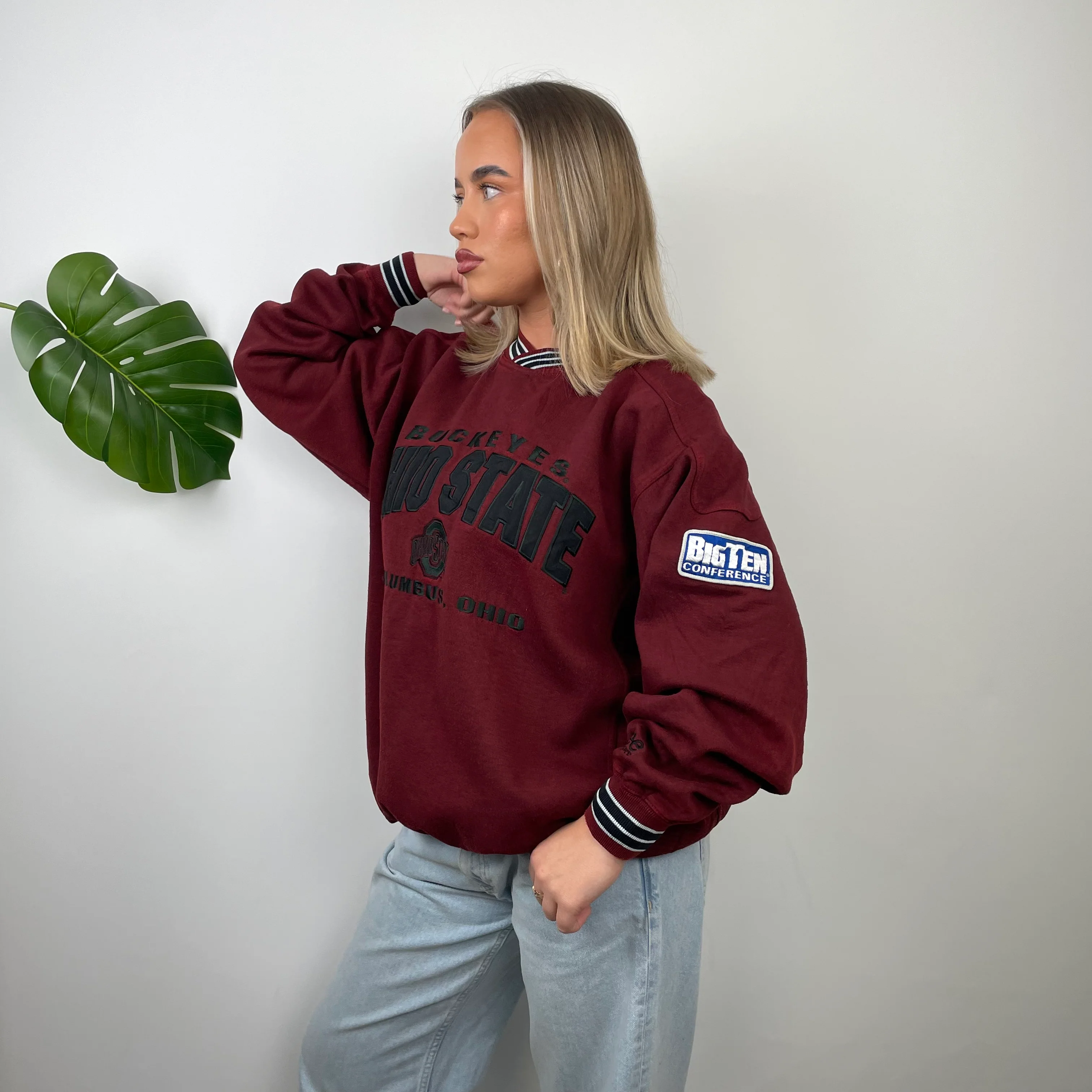 NFL Ohio State Red Embroidered Spell Out Sweatshirt (L) - Image 3