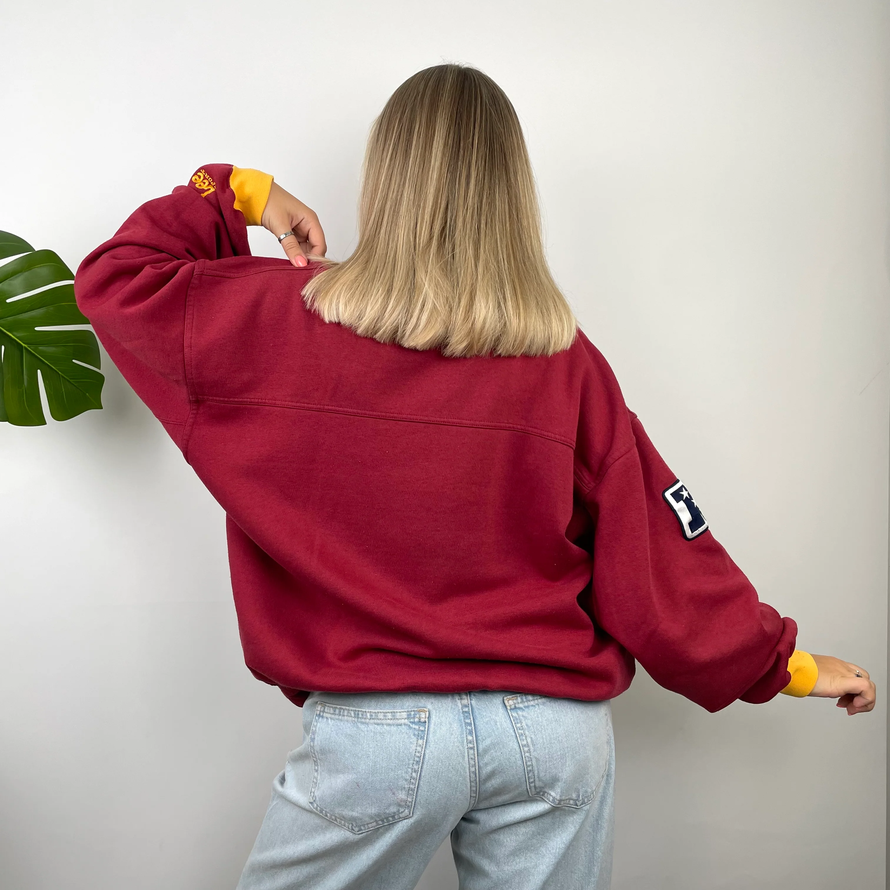 NFL Washington Redskins Red Embroidered Spell Out Sweatshirt (M) - Image 4
