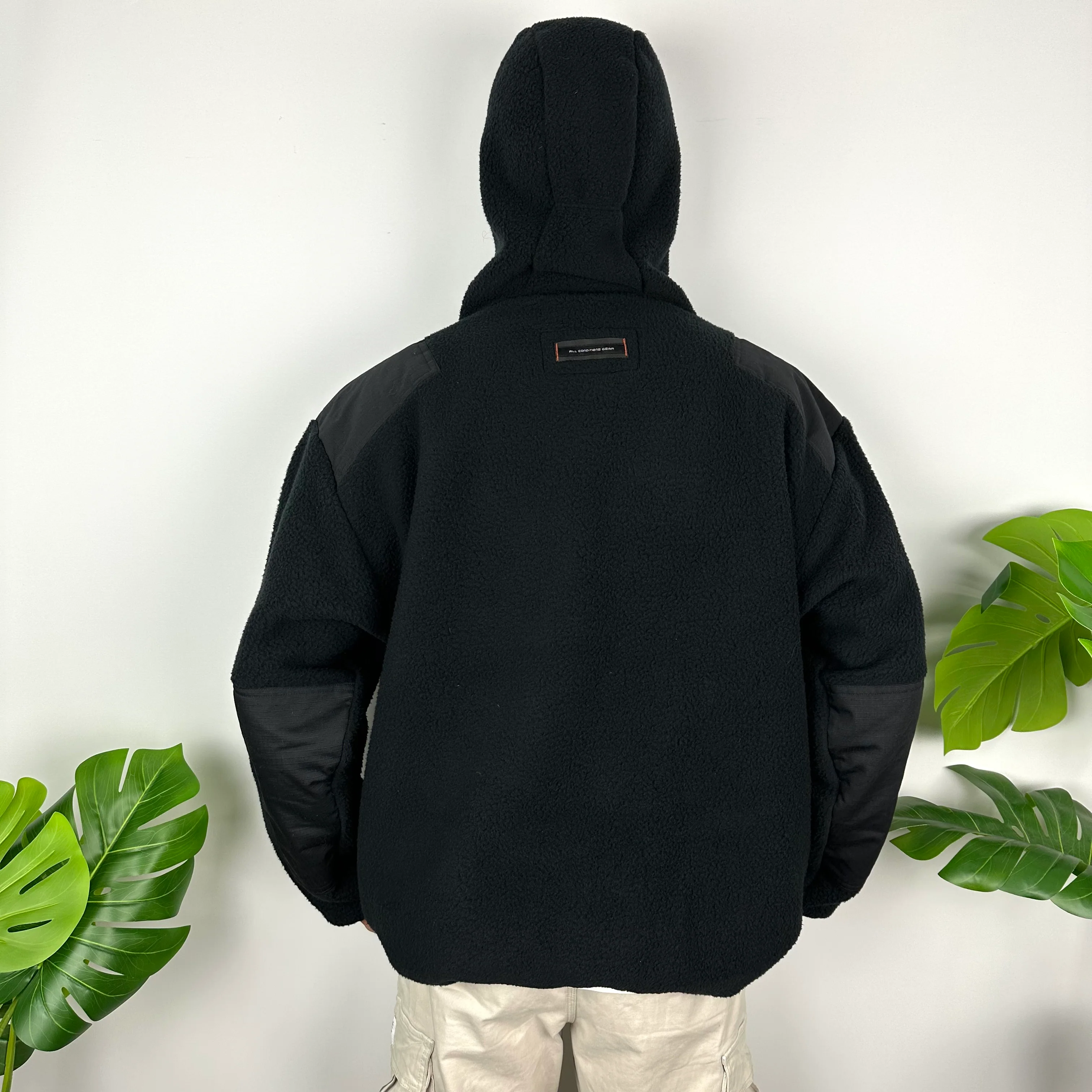 Nike ACG Black Embroidered Spell Out Balaclava Teddy Bear Fleece Hoodie (L) - Image 4
