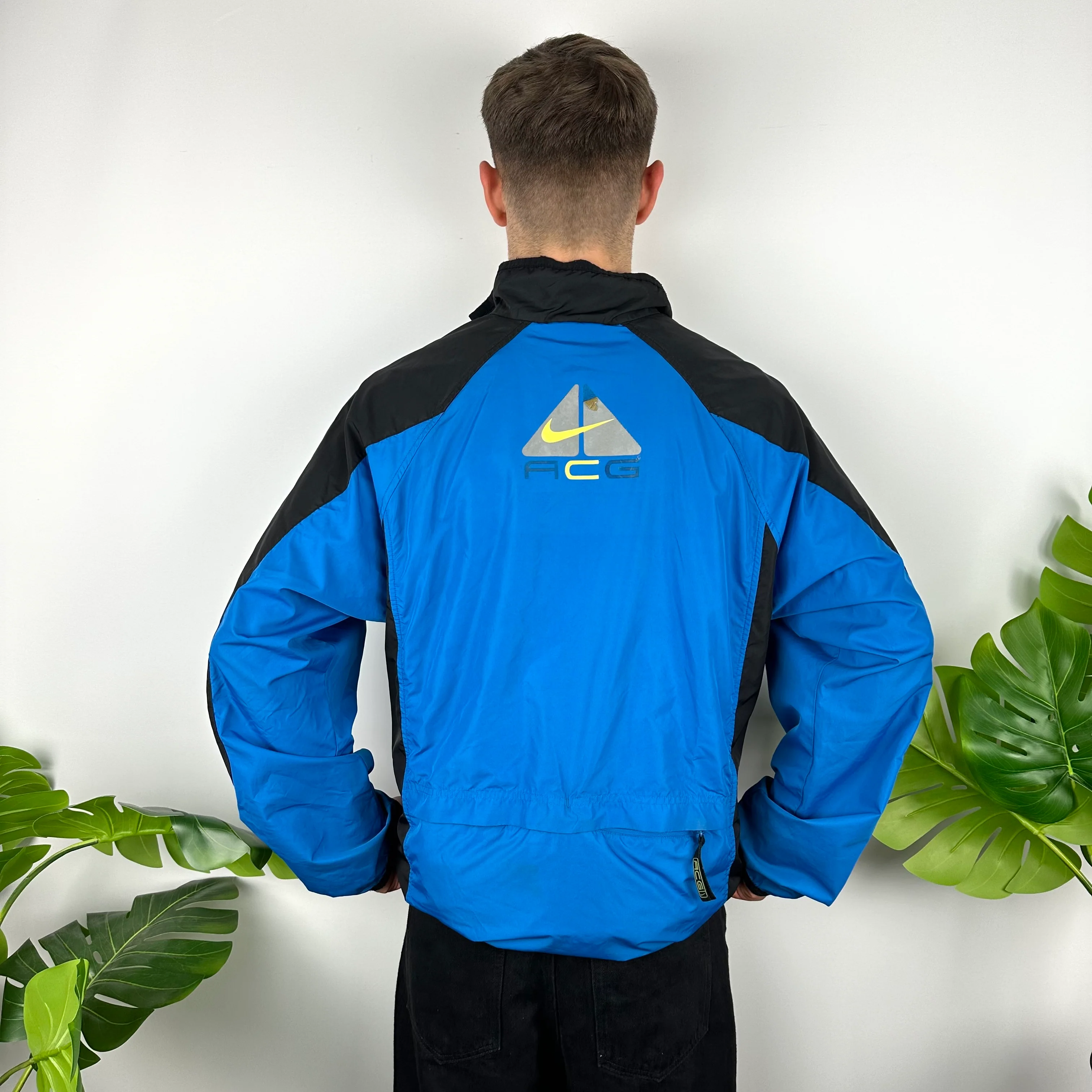Nike ACG Blue Embroidered Spell Out Windbreaker Jacket (L) - Image 7