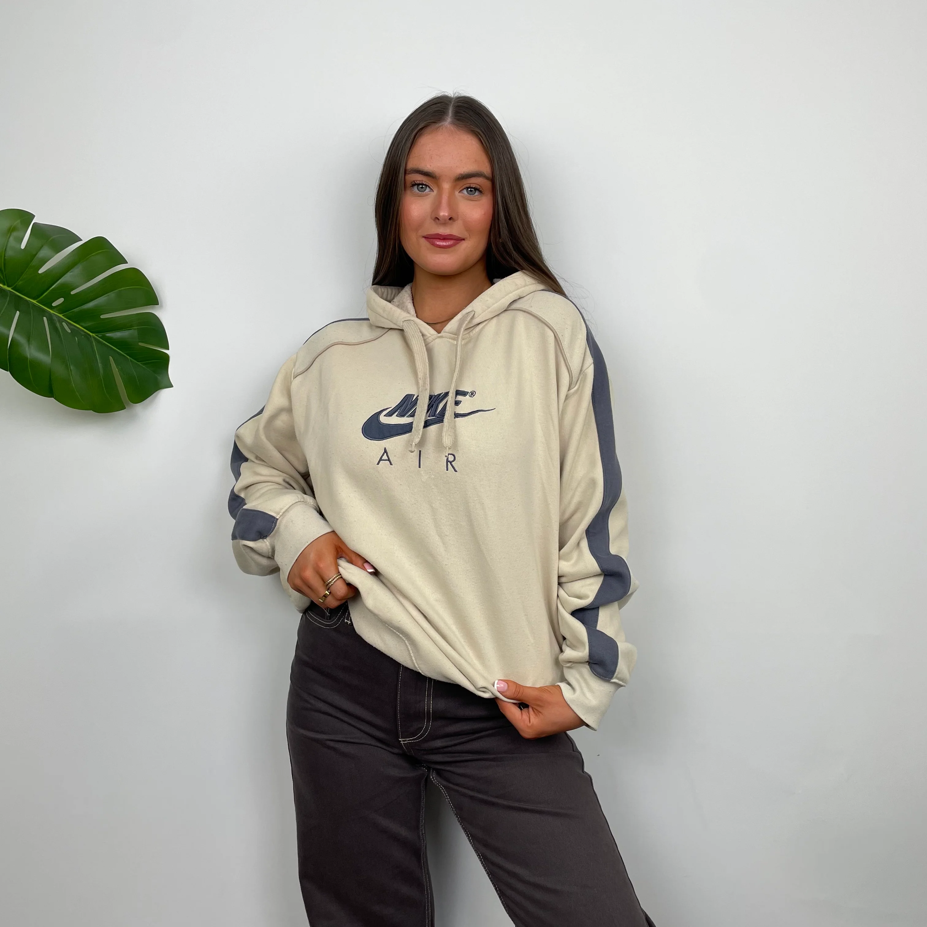 Nike Air Cream Embroidered Spell Out Hoodie (M) - Image 6