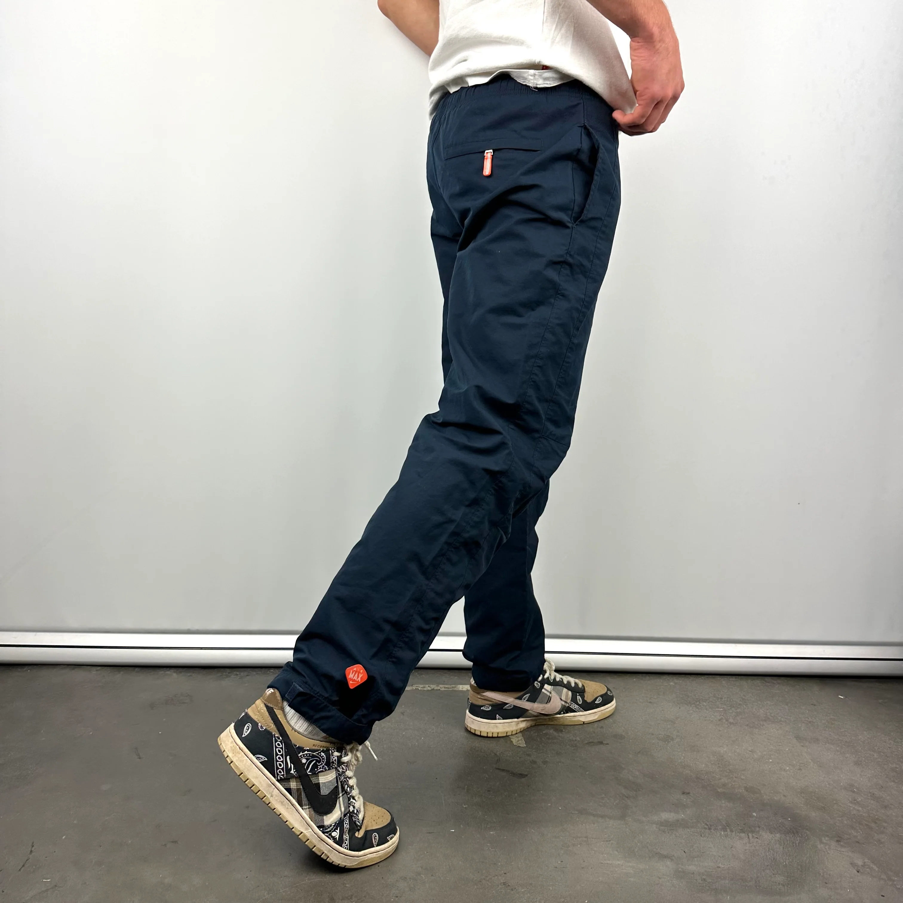 Nike Air Max Navy Embroidered Spell Out Track Pants (M) - Image 3