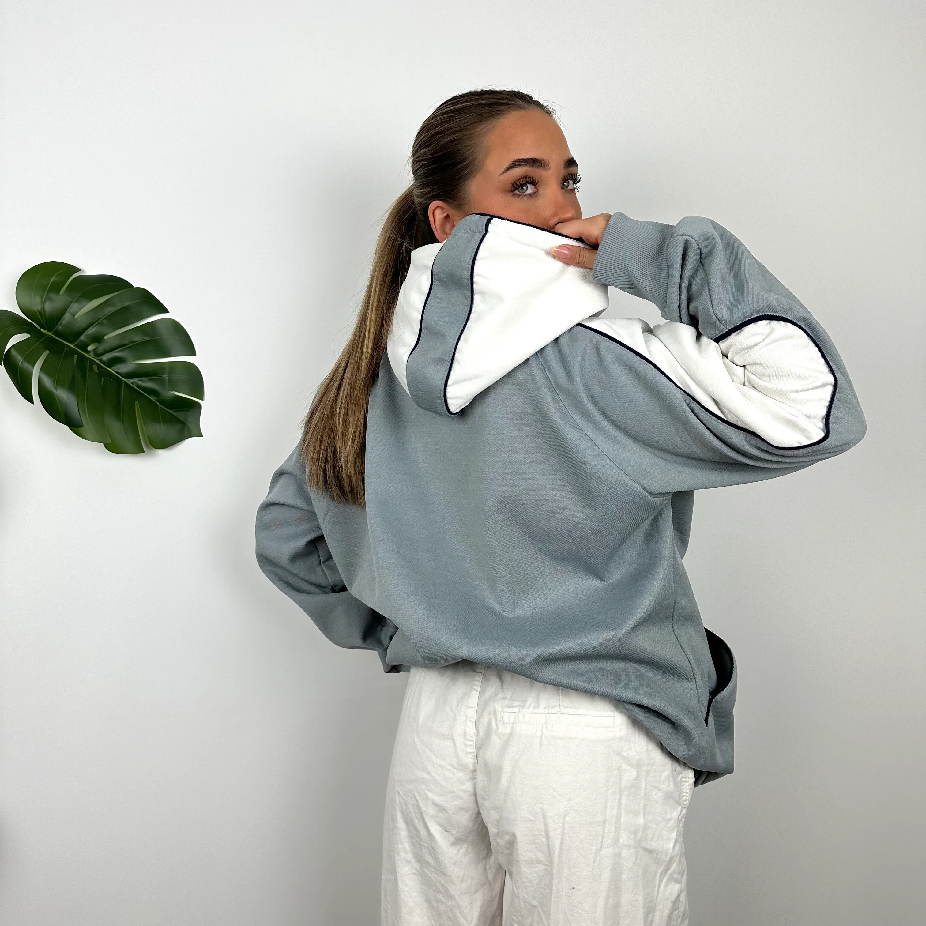 Nike Air Max RARE Grey Embroidered Spell Out Hoodie (L) - Image 4