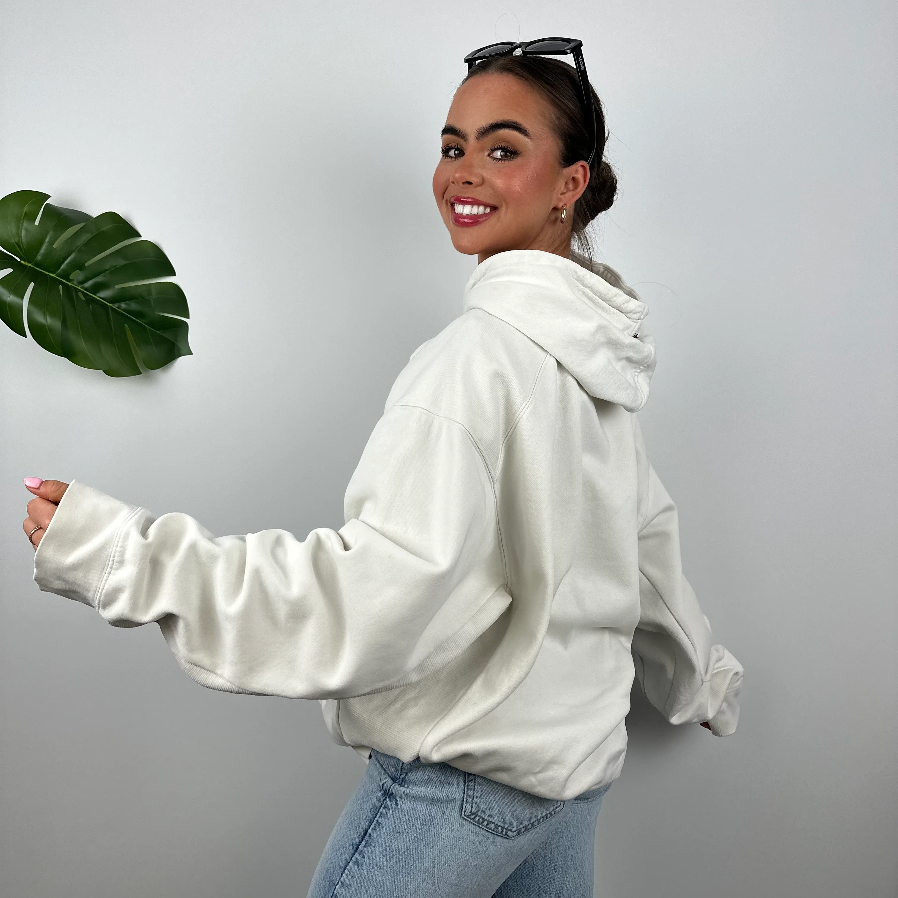 Nike Air RARE White Embroidered Spell Out Sweatshirt (M) - Image 8