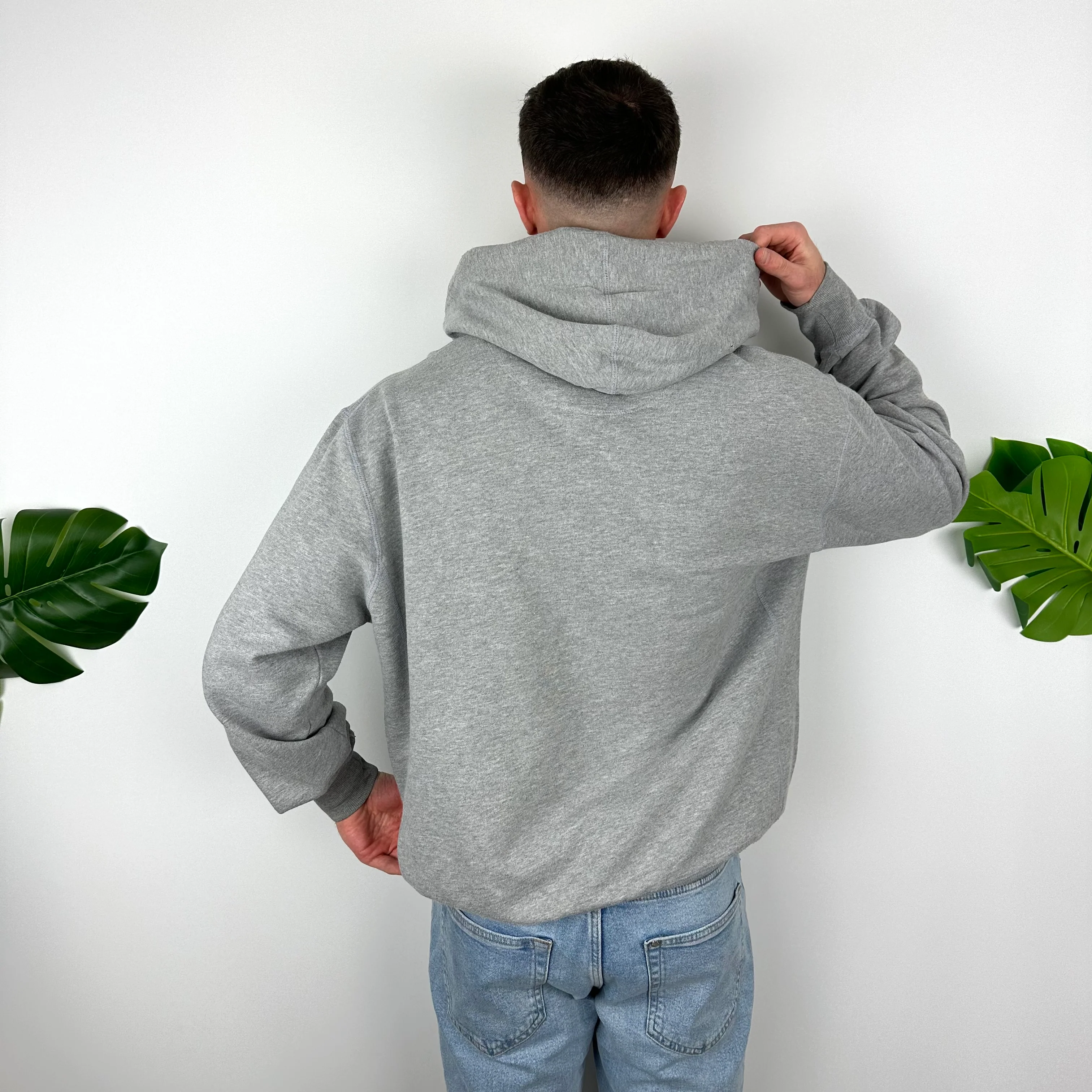 Nike Athletic Grey Embroidered Spell Out Hoodie (L) - Image 7