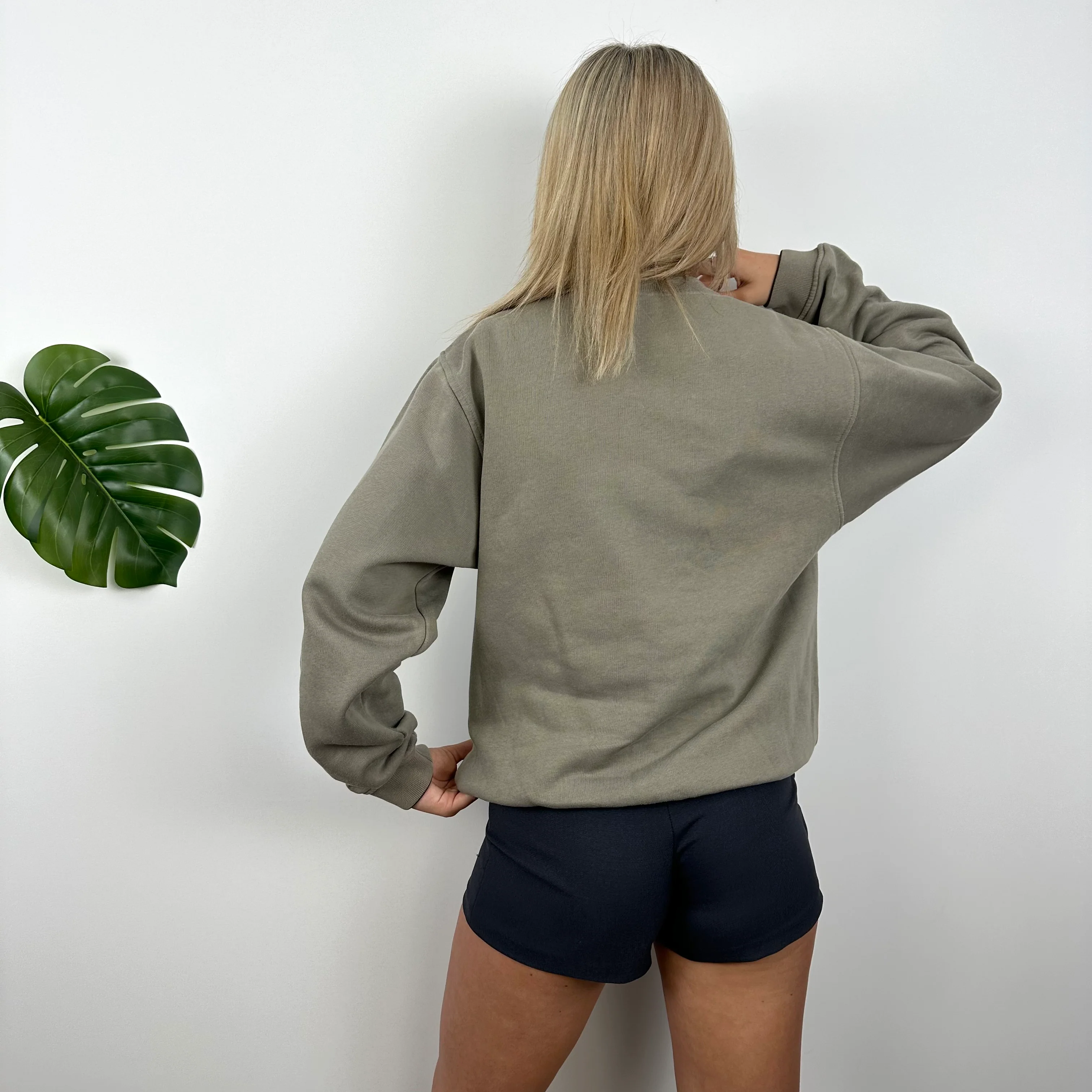 Nike Athletic Khaki Embroidered Spell Out Sweatshirt (S) - Image 5