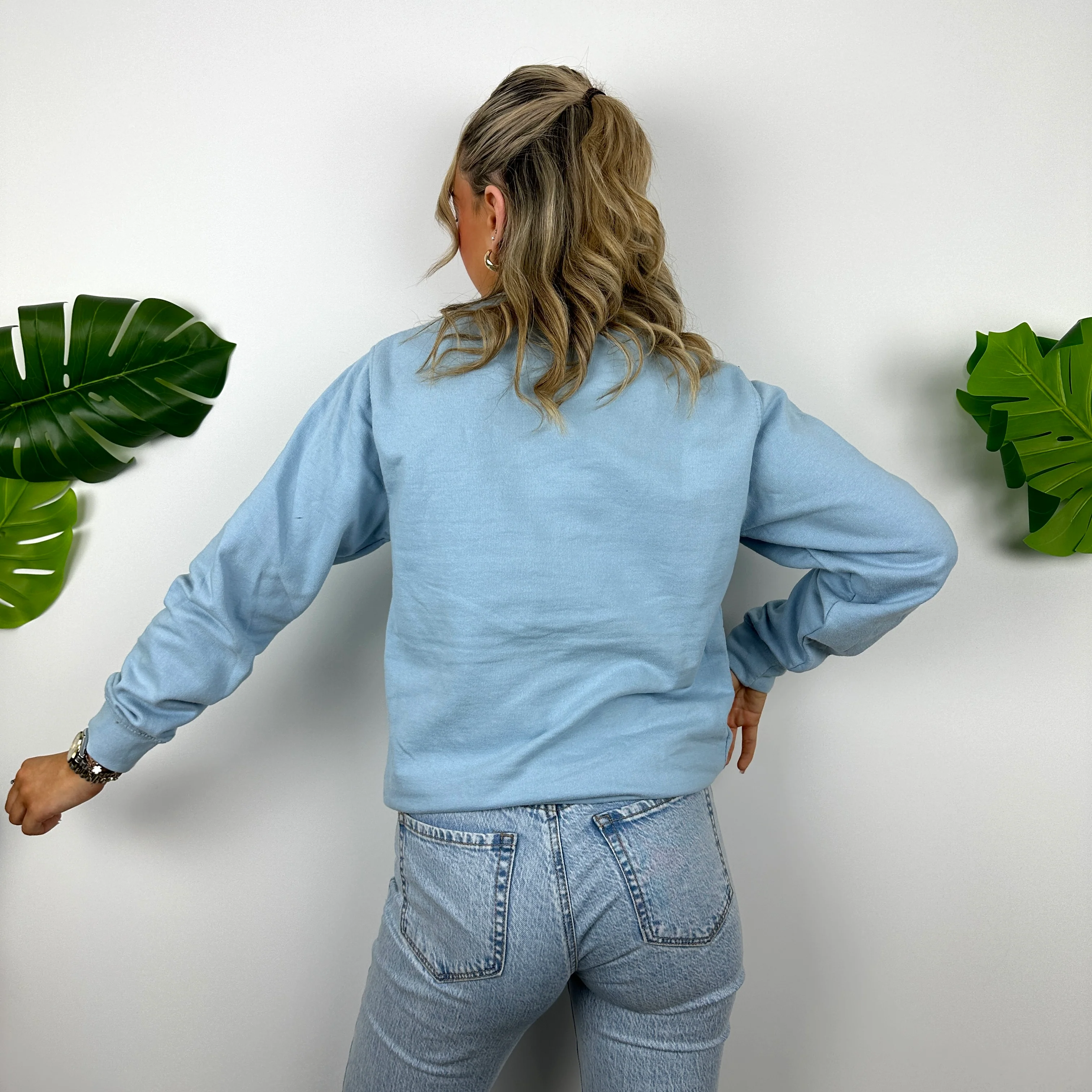 Nike Baby Blue Embroidered Spell Out Sweatshirt (S) - Image 7