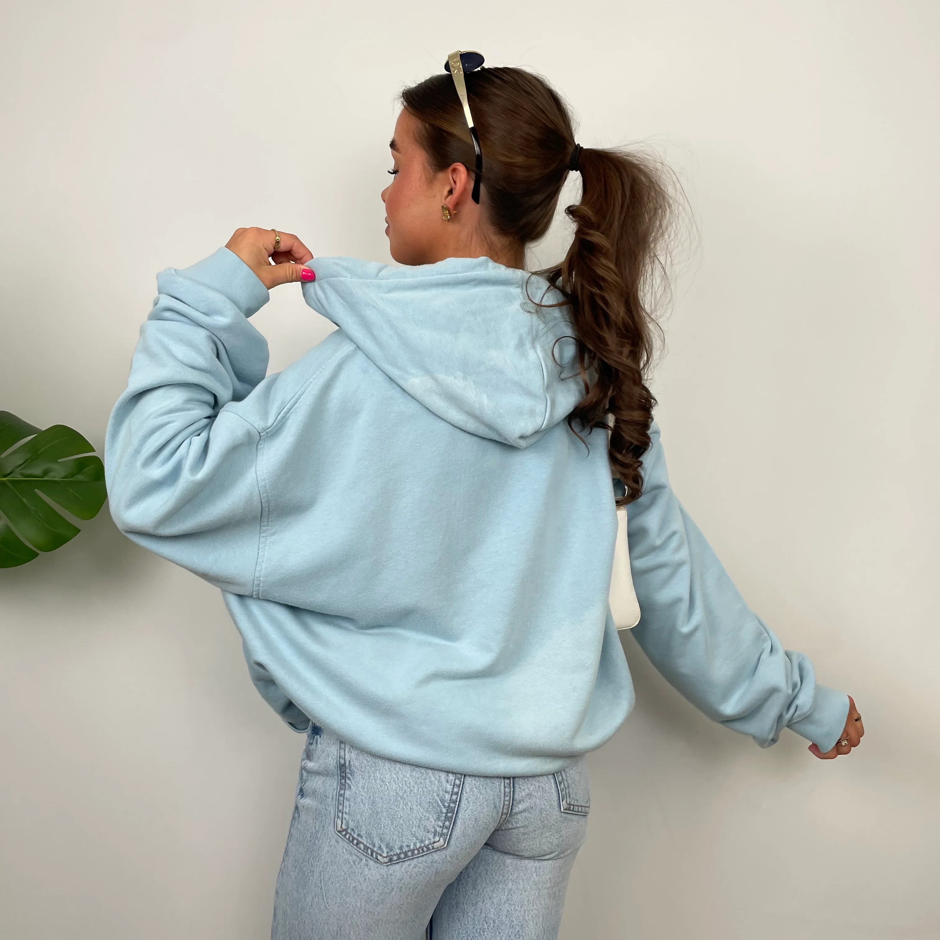Nike Baby Blue Embroidered Spell Out Zip Up Jacket (XXL) - Image 3