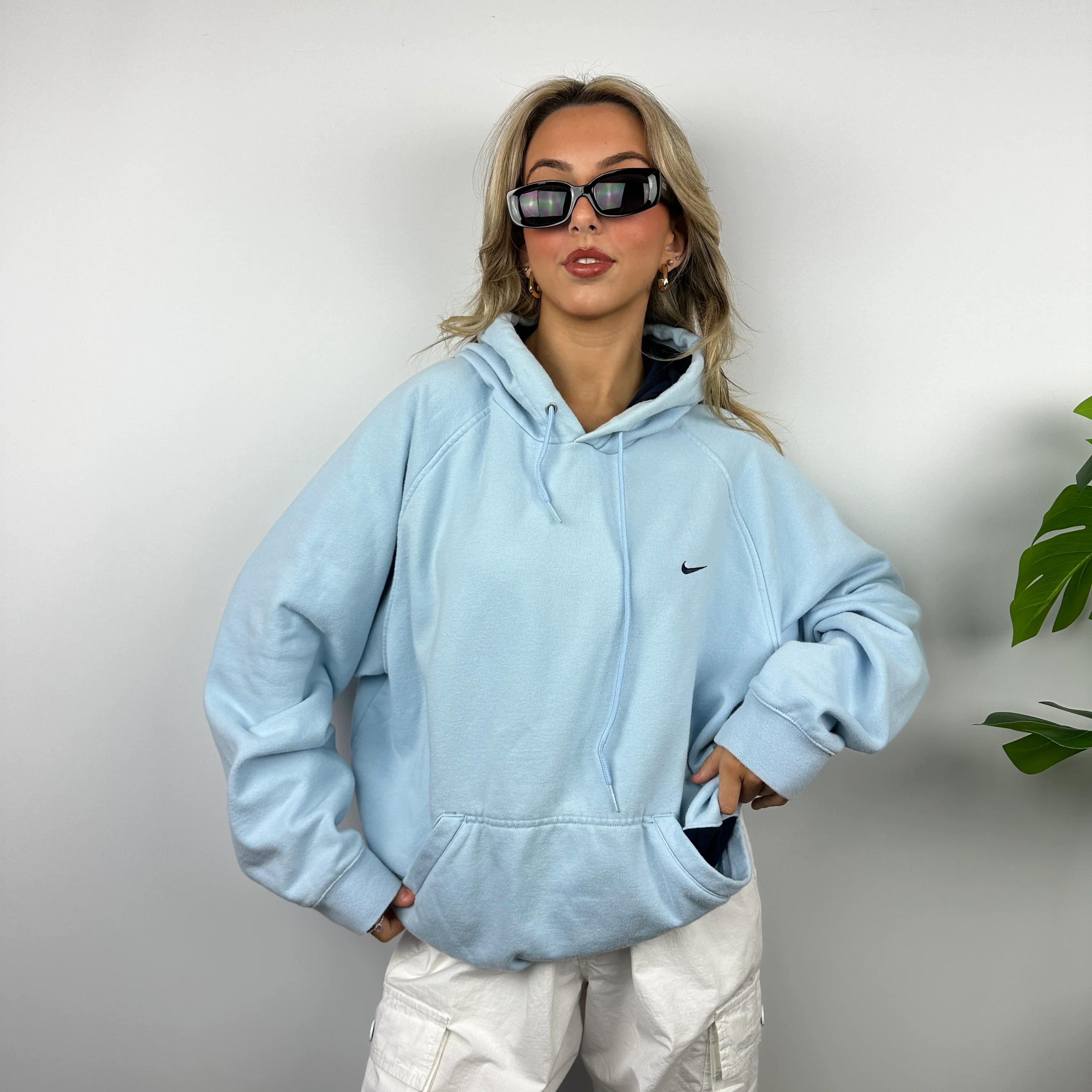 Nike Baby Blue Embroidered Swoosh Hoodie (XL) - Image 6