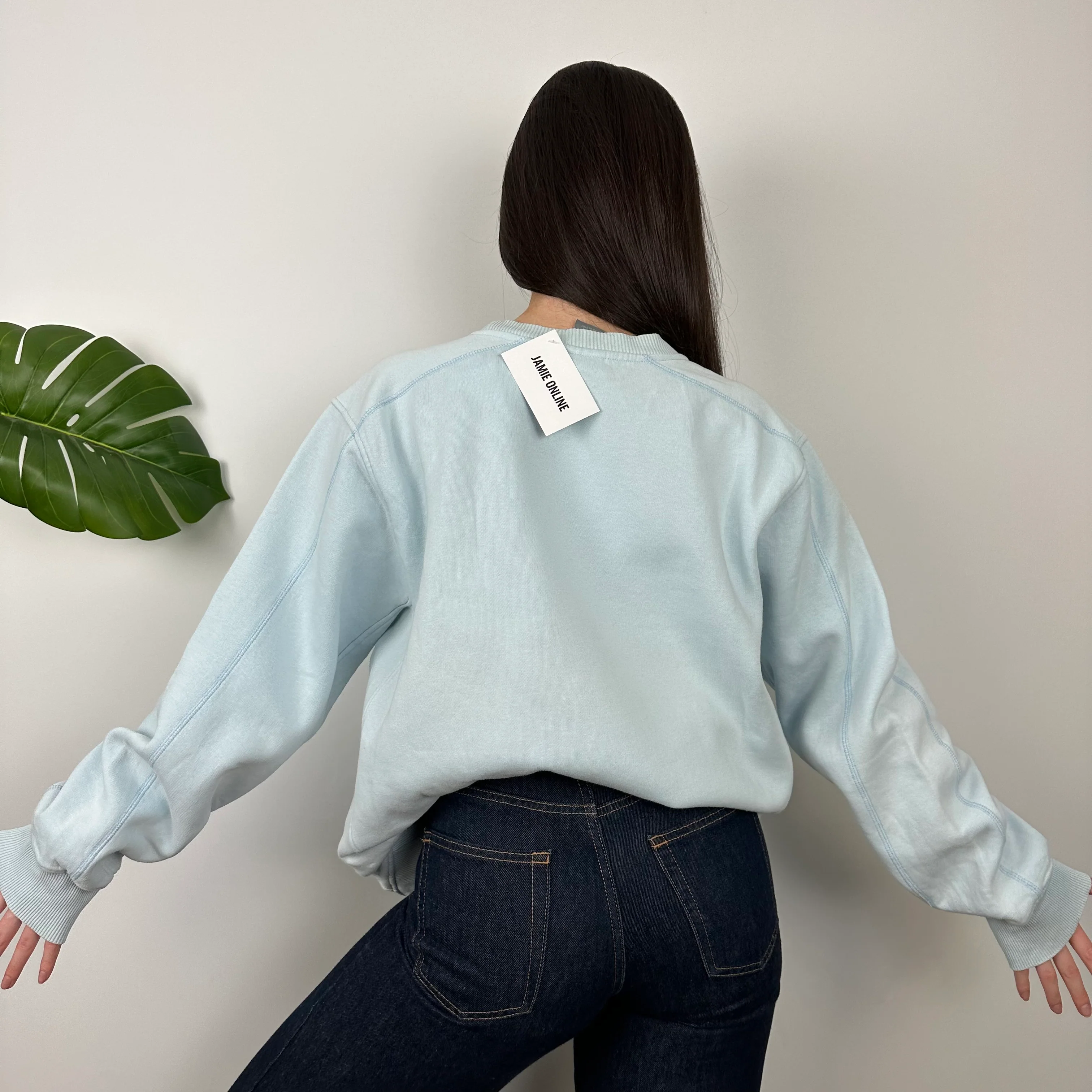 Nike Baby Blue Embroidered Swoosh Sweatshirt (L) - Image 8