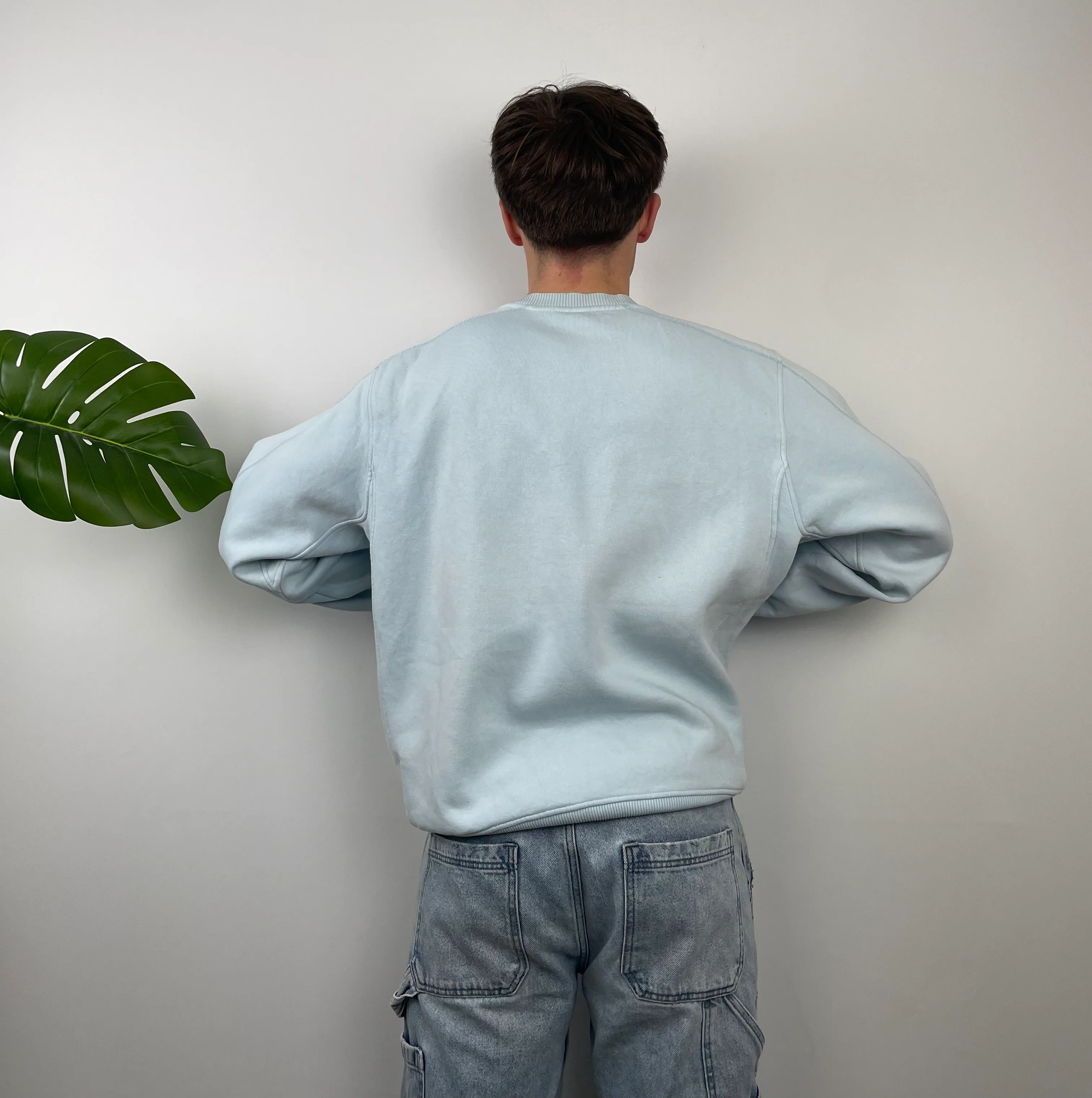 Nike Baby Blue Embroidered Swoosh Sweatshirt (L) - Image 4