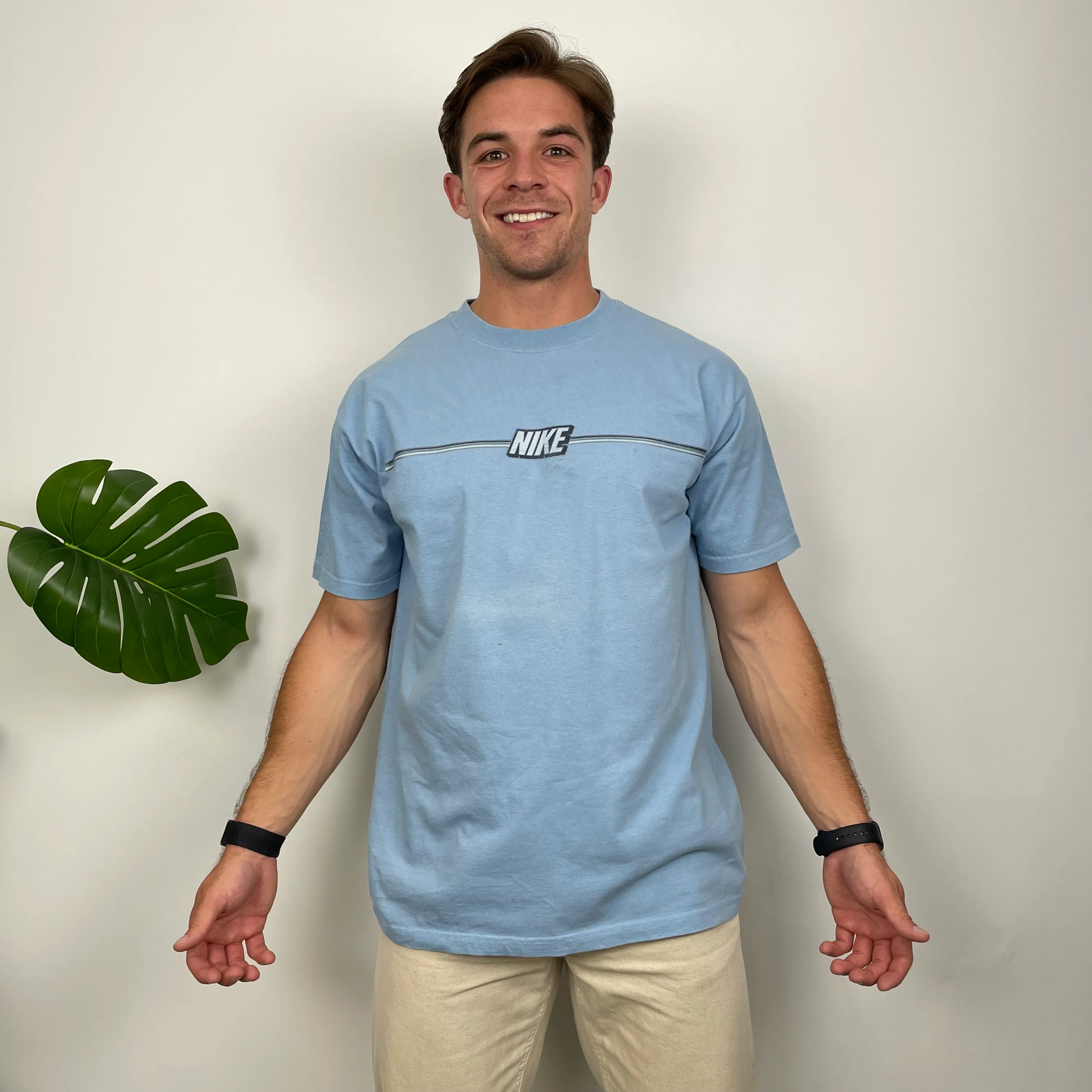 Nike Baby Blue Spell Out T Shirt (L) - Image 3