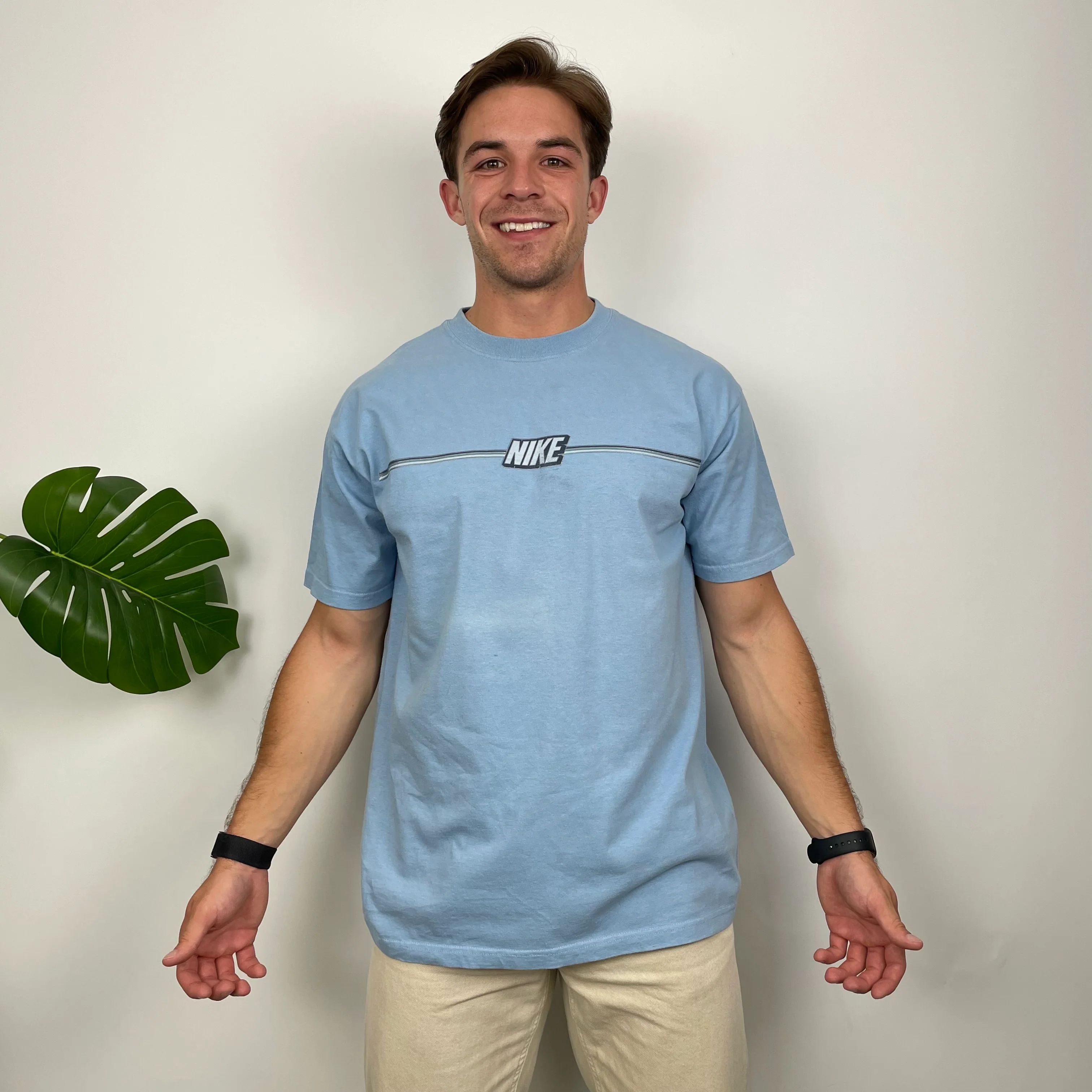 Nike Baby Blue Spell Out T Shirt (L) - Image 6