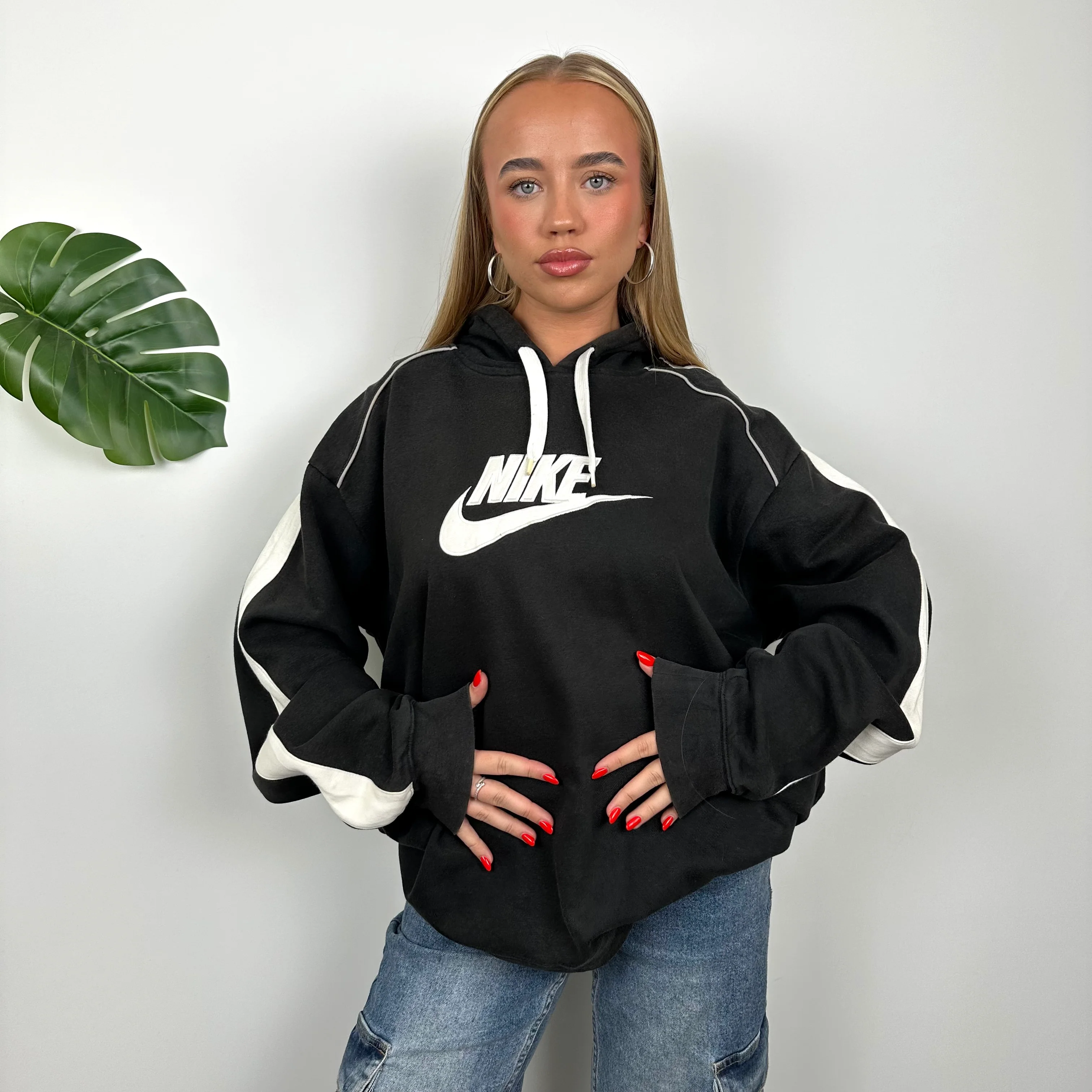 Nike Black Embroidered Spell Out Hoodie (XL) - Image 3