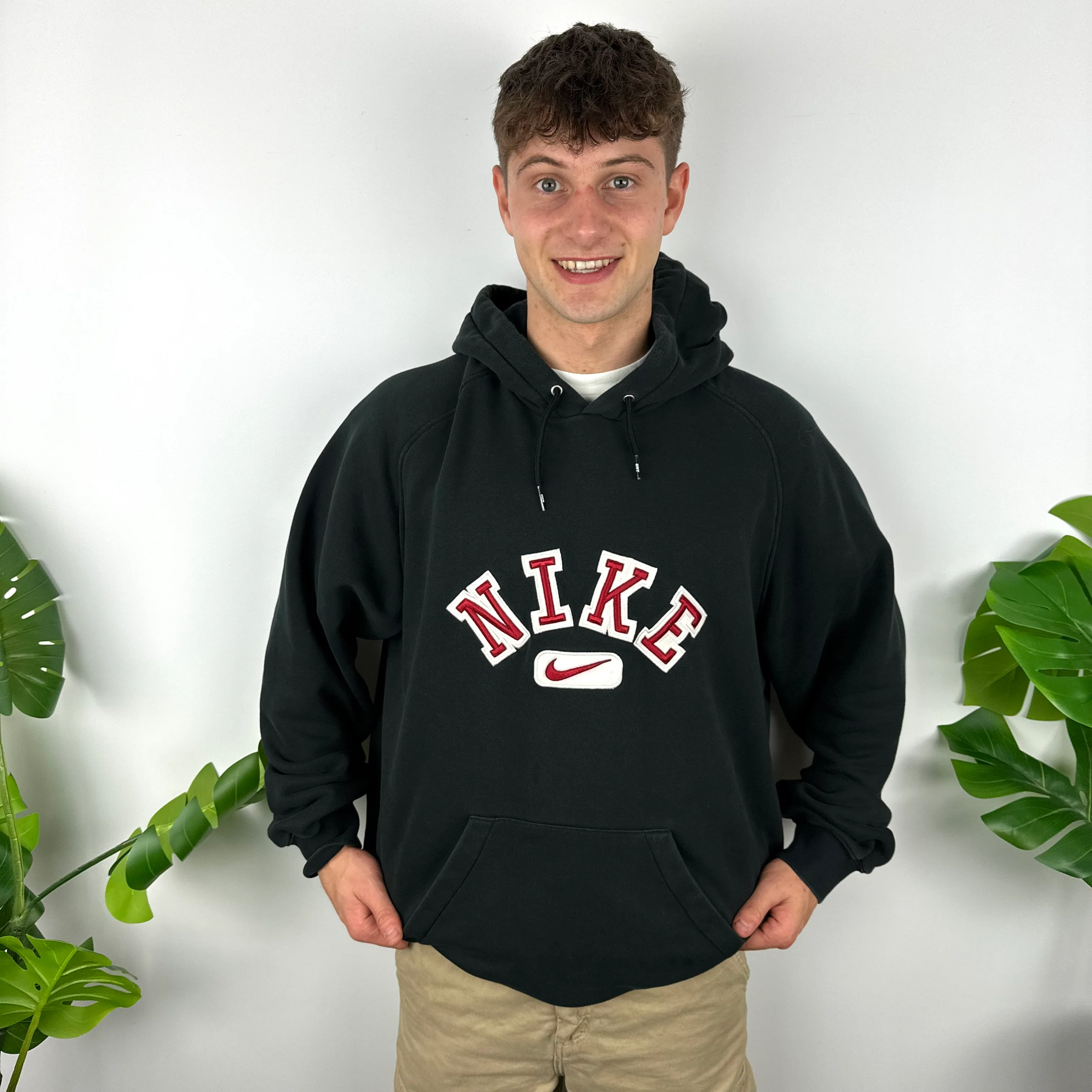 Nike Black Embroidered Spell Out Hoodie (XXL) - Image 2
