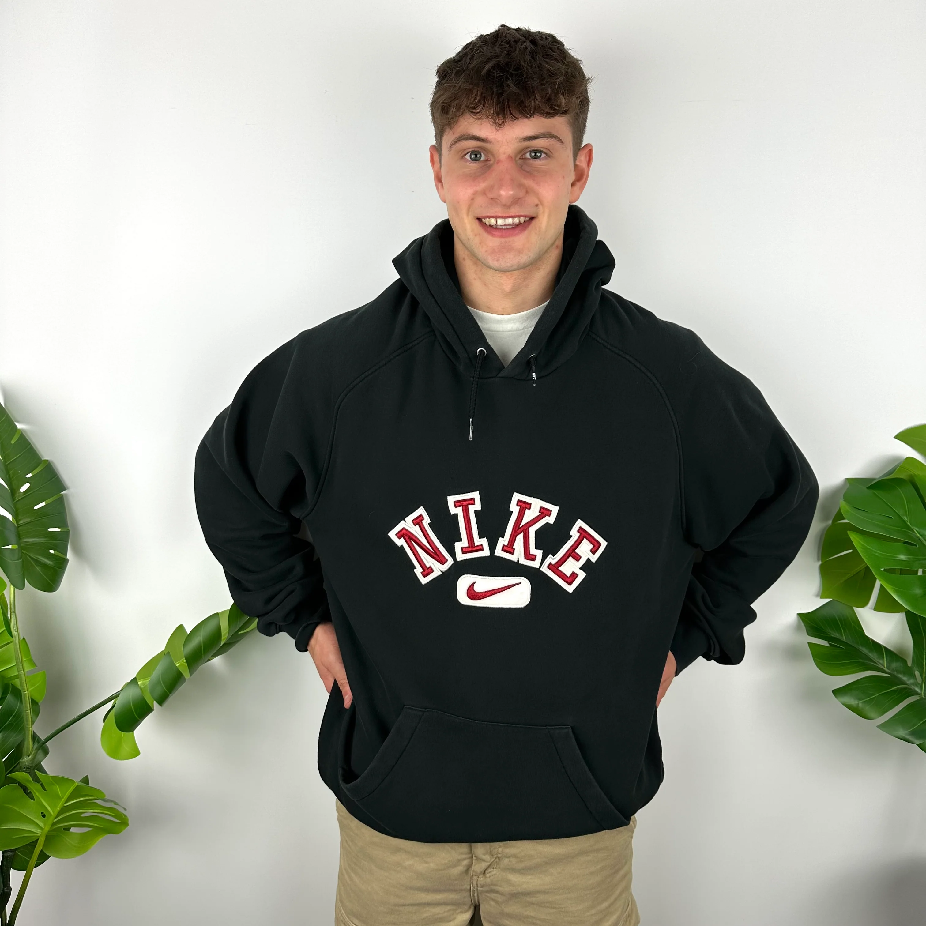 Nike Black Embroidered Spell Out Hoodie (XXL) - Image 7