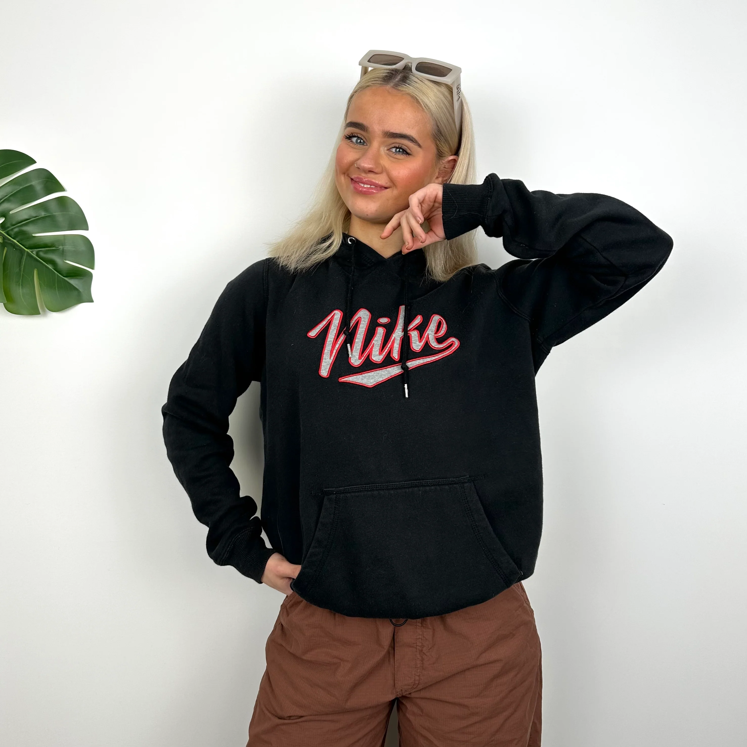 Nike Black Embroidered Spell Out Hoodie (M)
