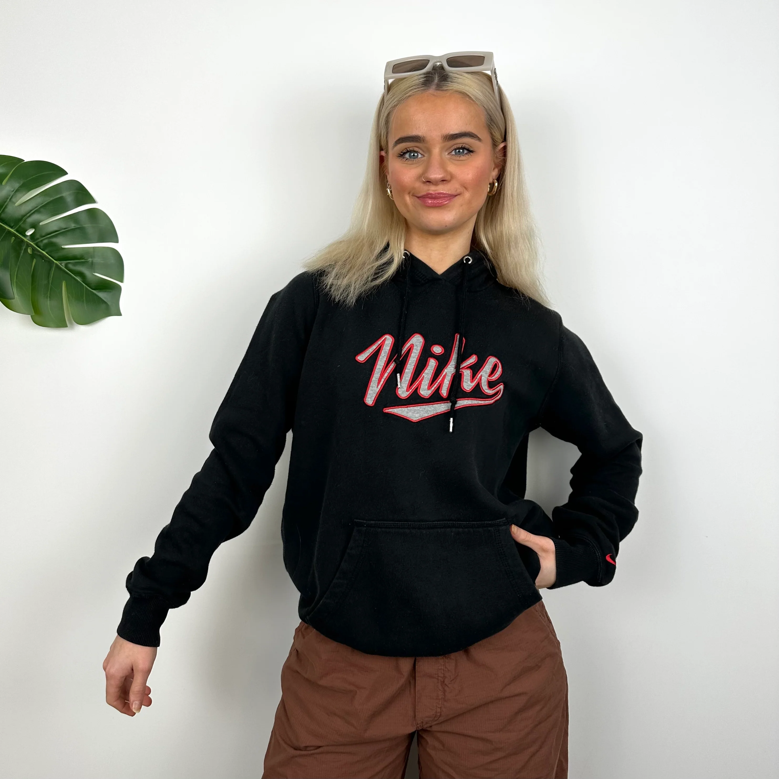 Nike Black Embroidered Spell Out Hoodie (M) - Image 6