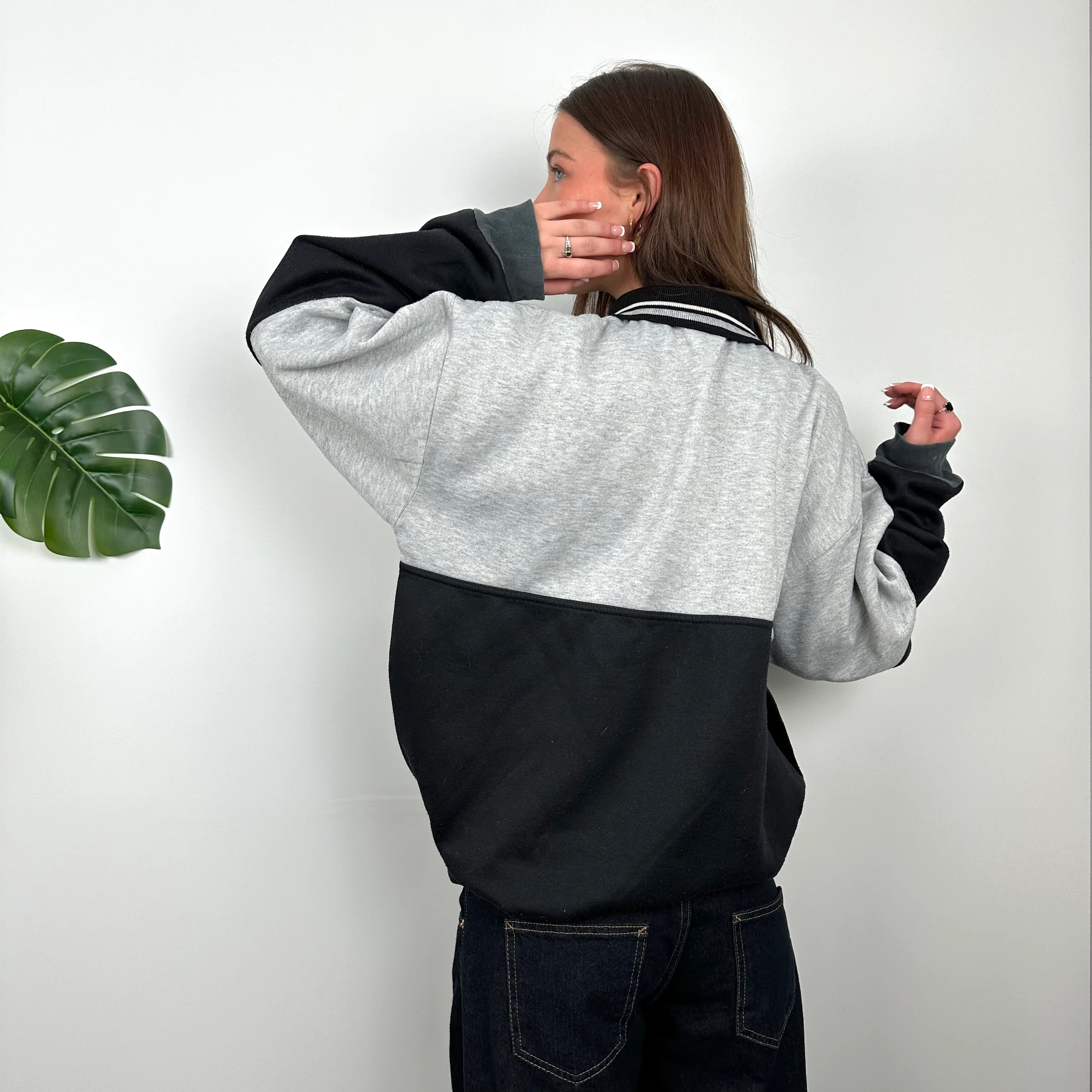 Nike Black Embroidered Spell Out Quarter Zip Sweatshirt (L) - Image 4