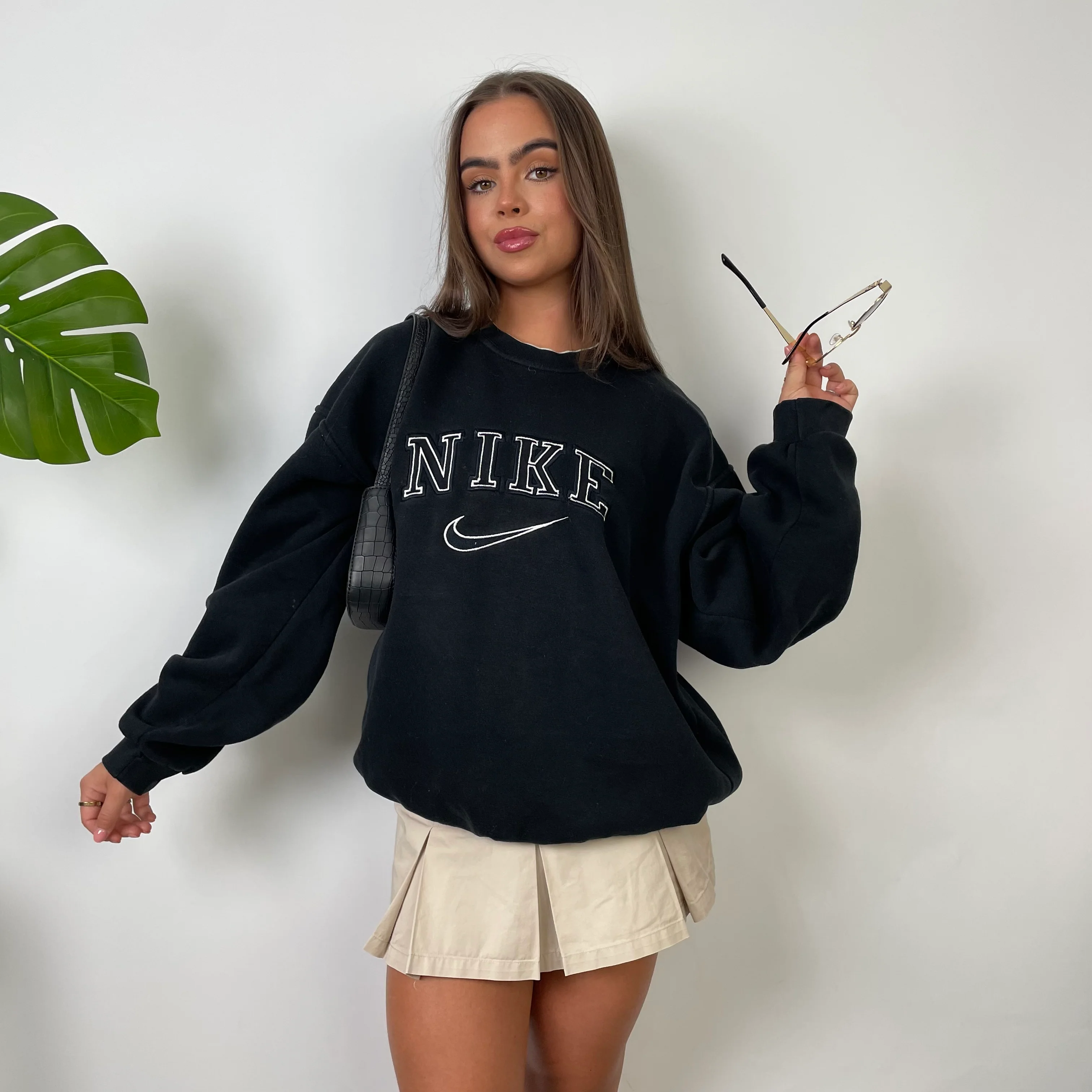 Nike Black Embroidered Spell Out Sweatshirt (L) - Image 7