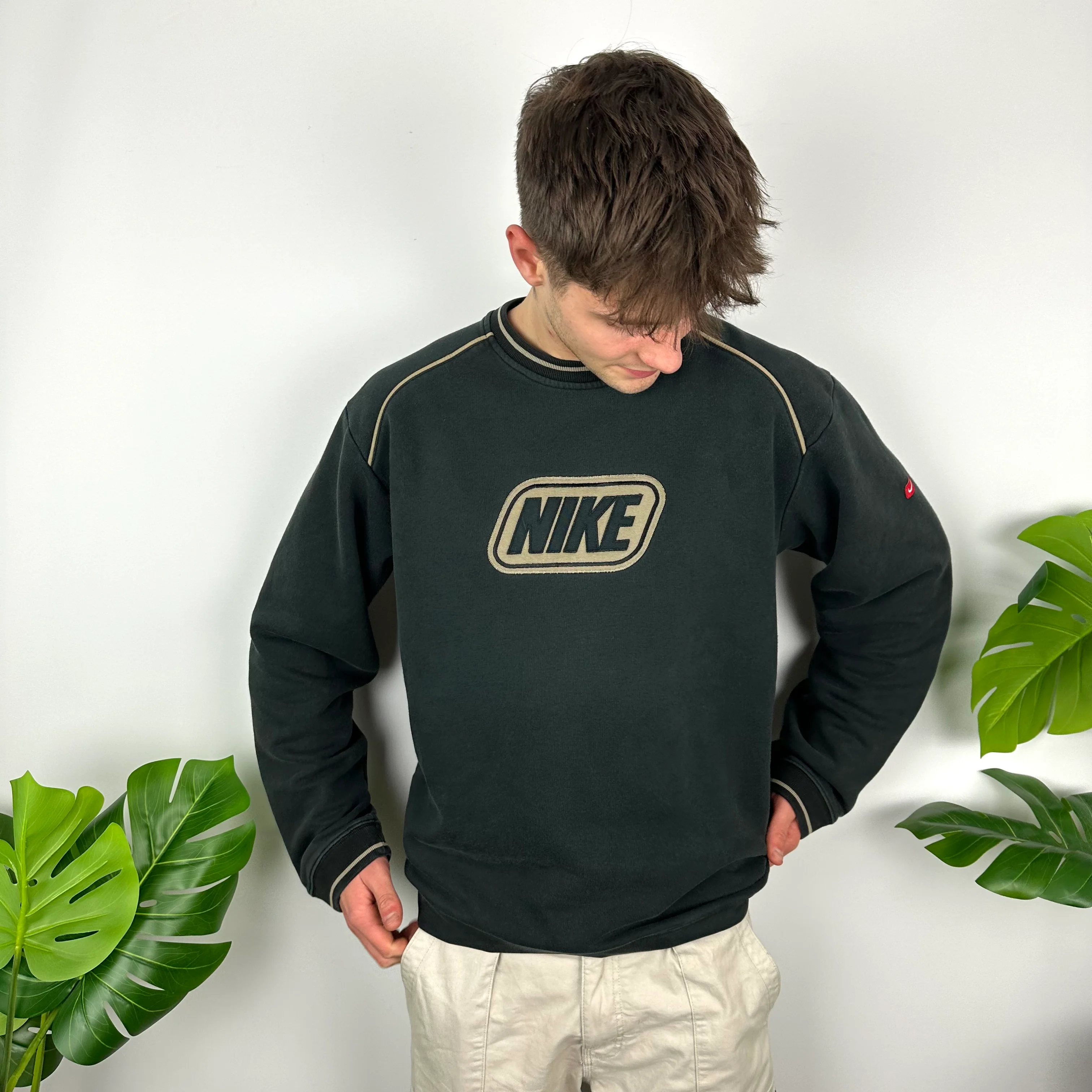 Nike Black Embroidered Spell Out Sweatshirt (L) - Image 3